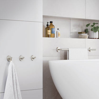 Home Single Towel Rail 600mm Brushed Nickel