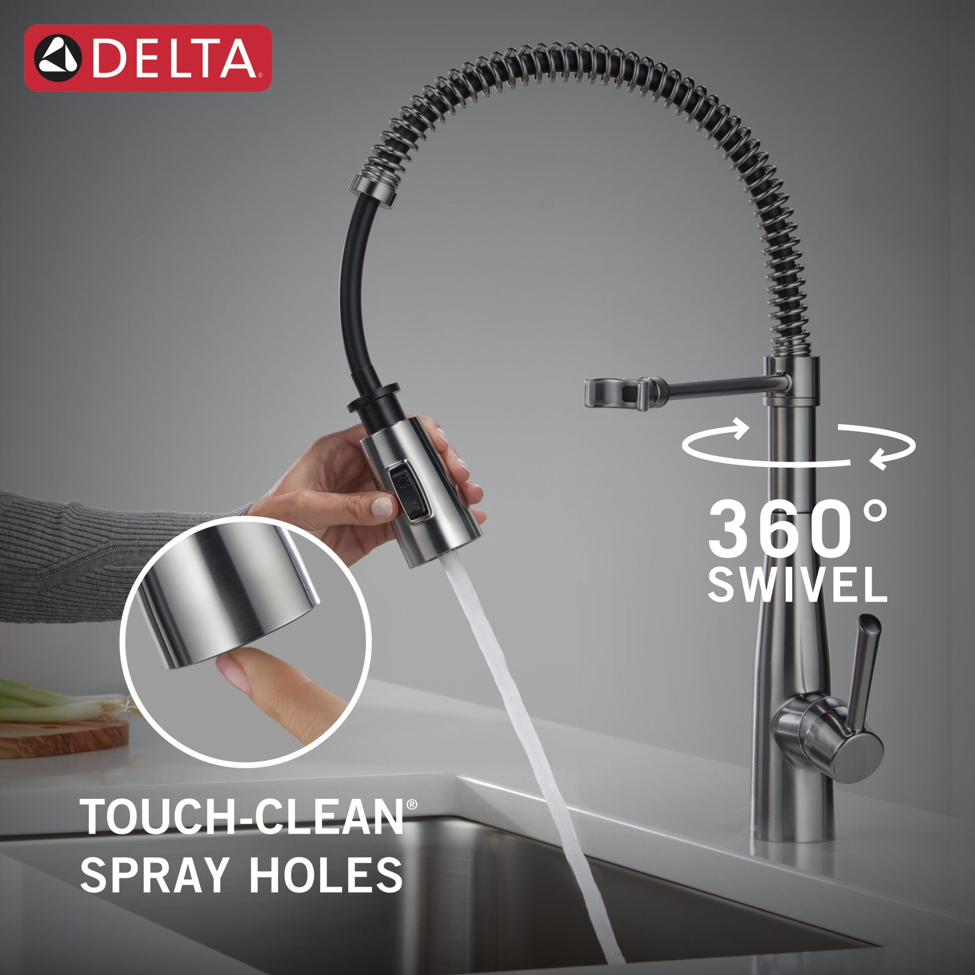 Delta Essa® Single-Handle Pull-Down Spring Kitchen Faucet