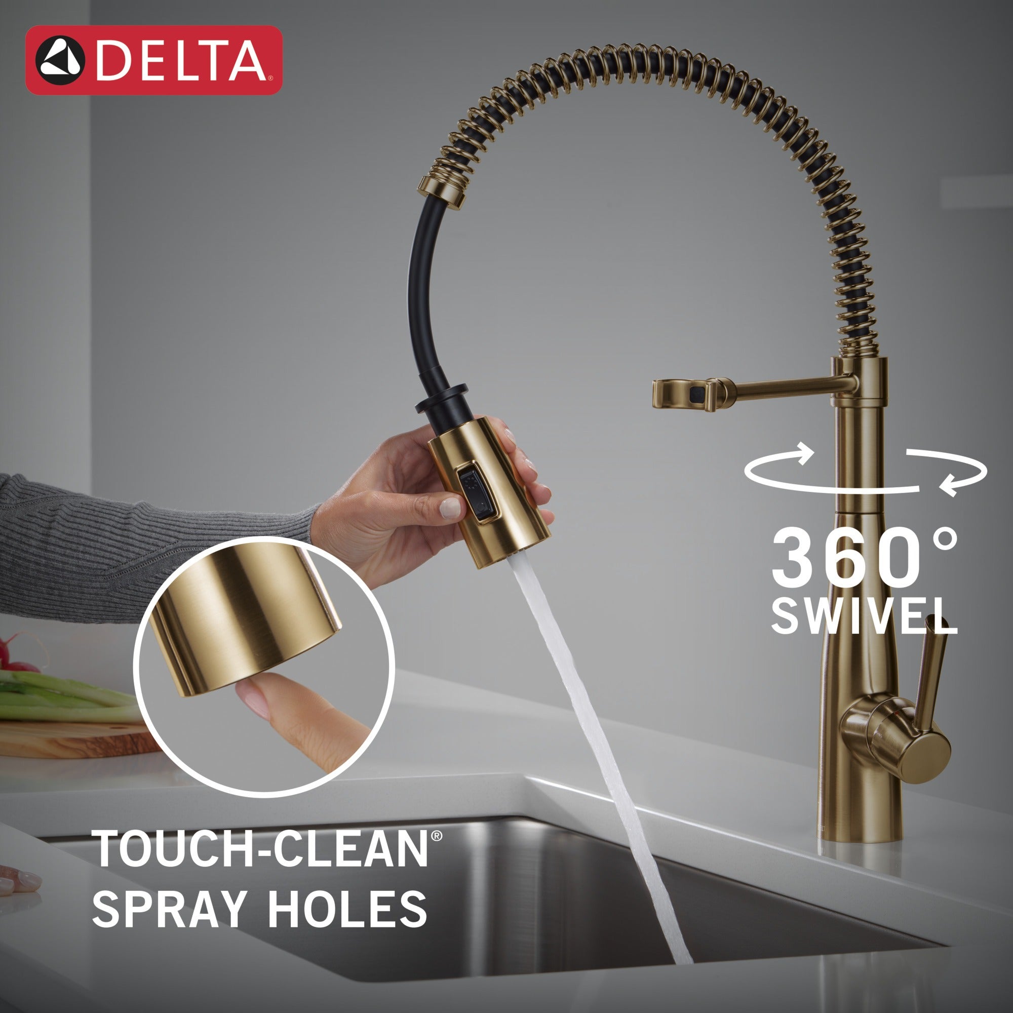 Delta Essa® Single-Handle Pull-Down Spring Kitchen Faucet