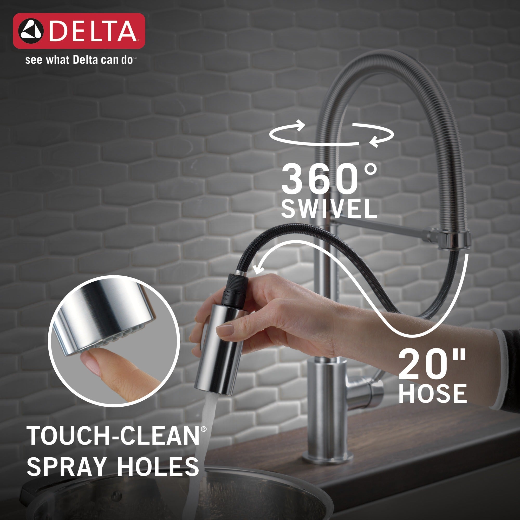 Delta Trinsic® Single-Handle Pull-Down Spring Kitchen Faucet