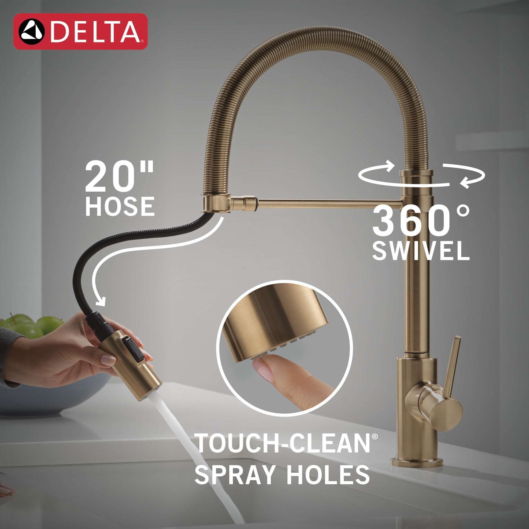 Delta Trinsic® Single-Handle Pull-Down Spring Kitchen Faucet