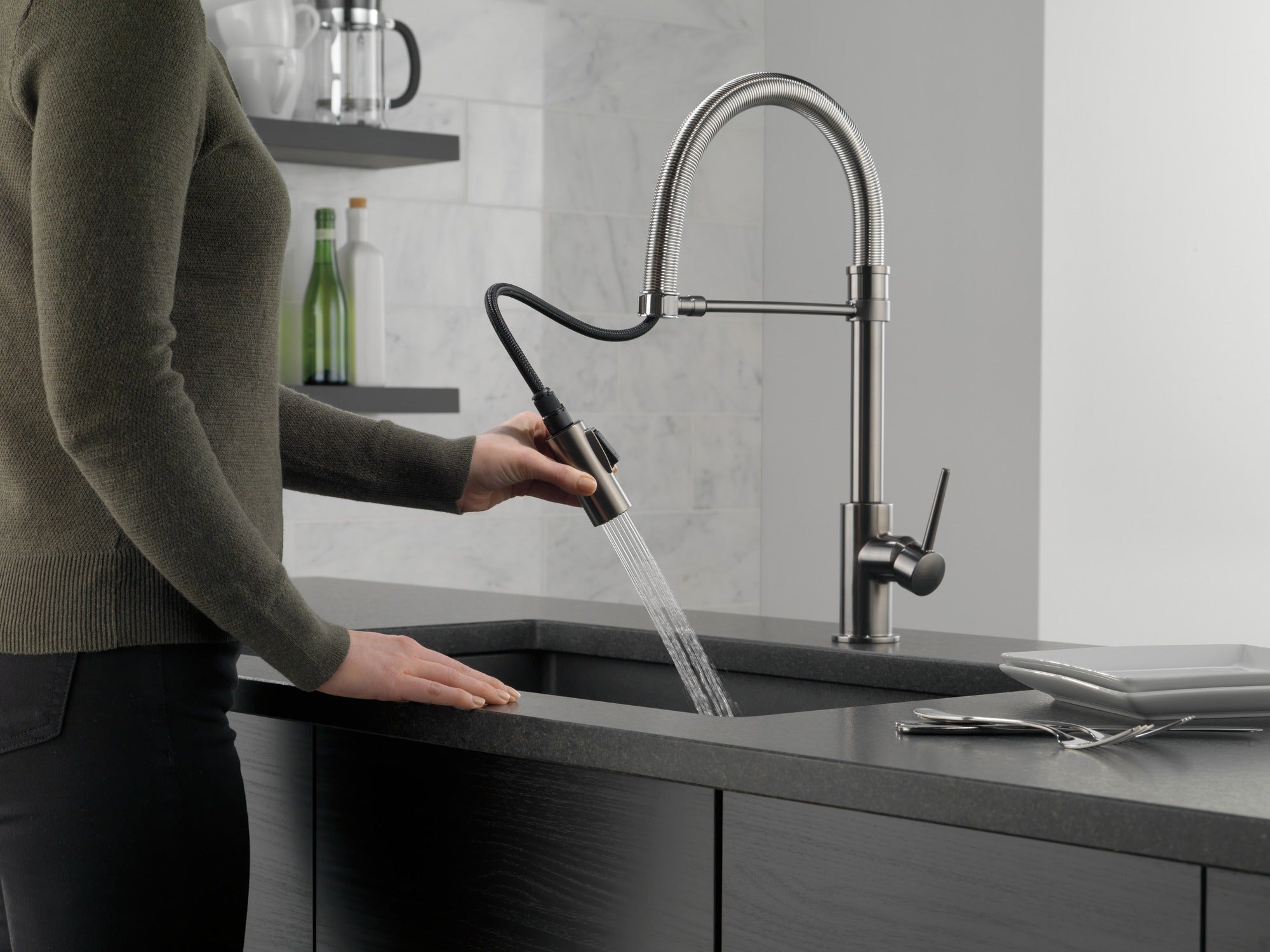Delta Trinsic® Single-Handle Pull-Down Spring Kitchen Faucet