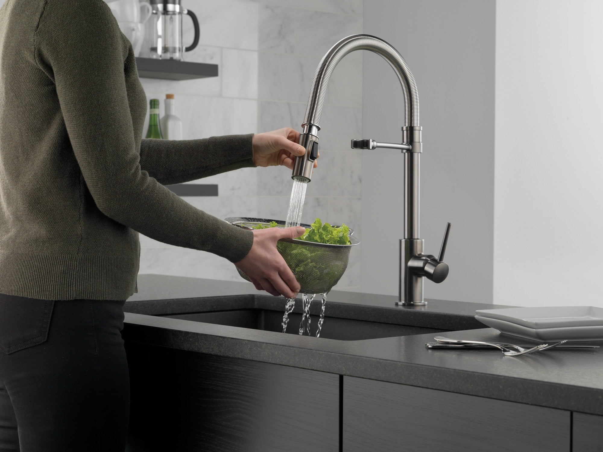 Delta Trinsic® Single-Handle Pull-Down Spring Kitchen Faucet