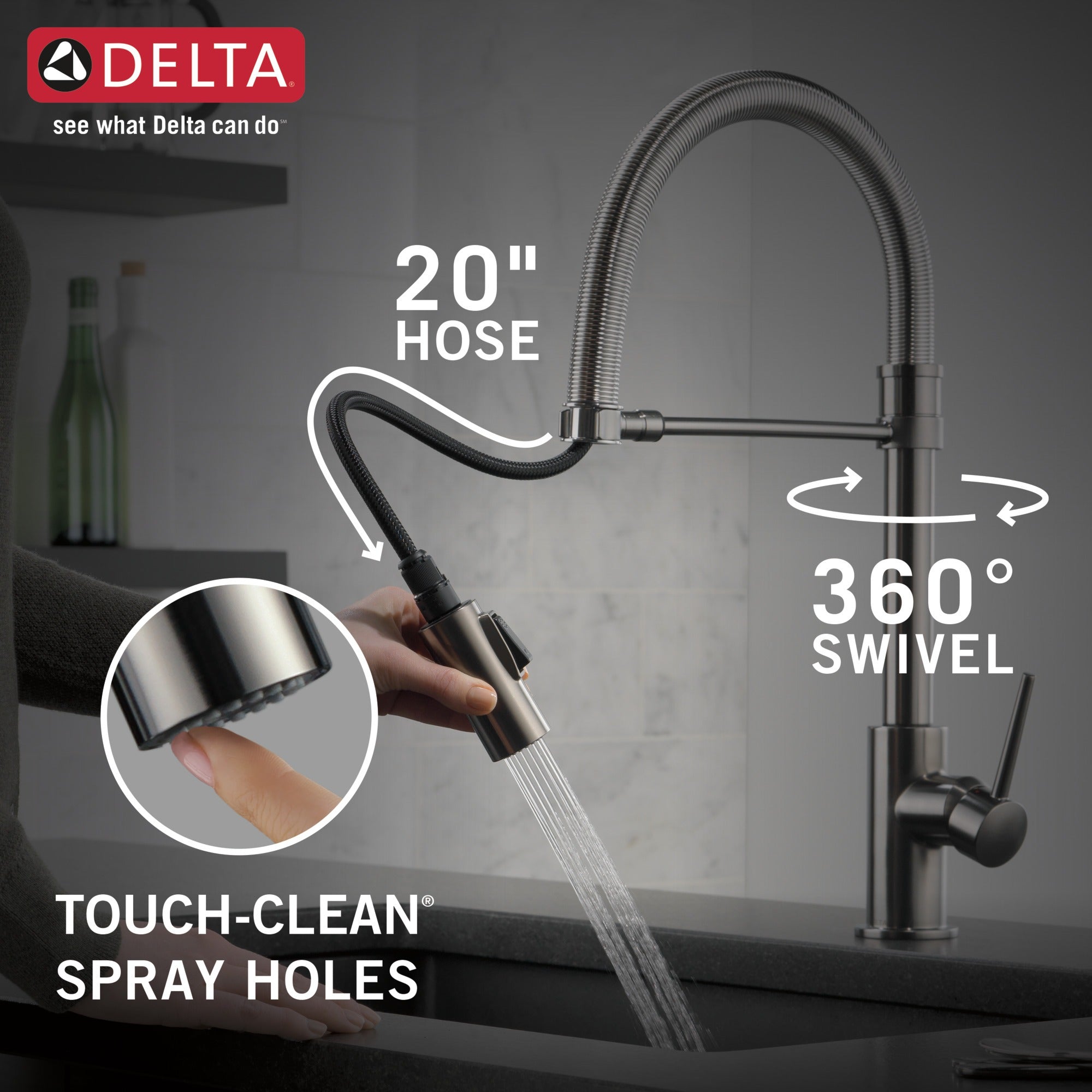 Delta Trinsic® Single-Handle Pull-Down Spring Kitchen Faucet