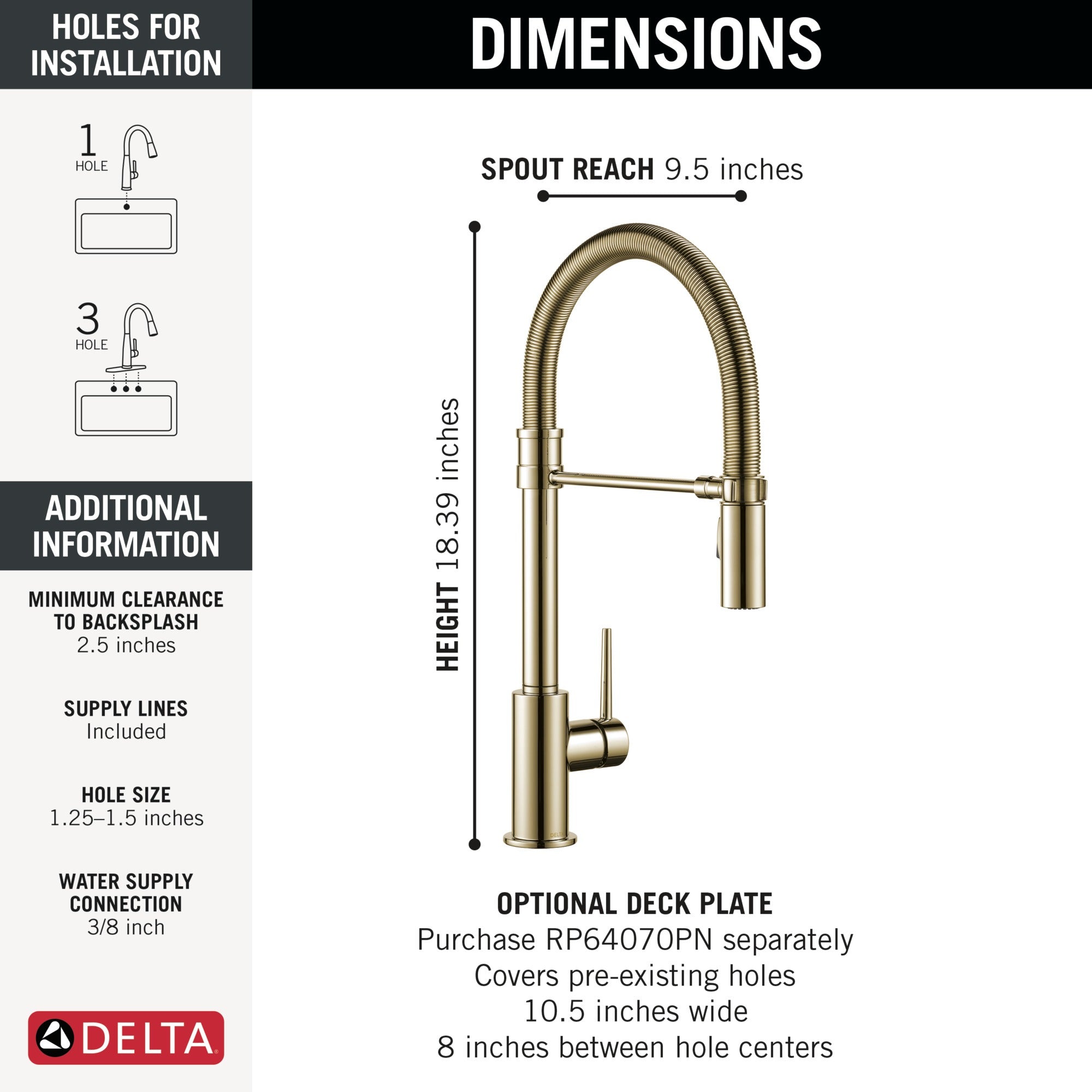 Delta Trinsic® Single-Handle Pull-Down Spring Kitchen Faucet