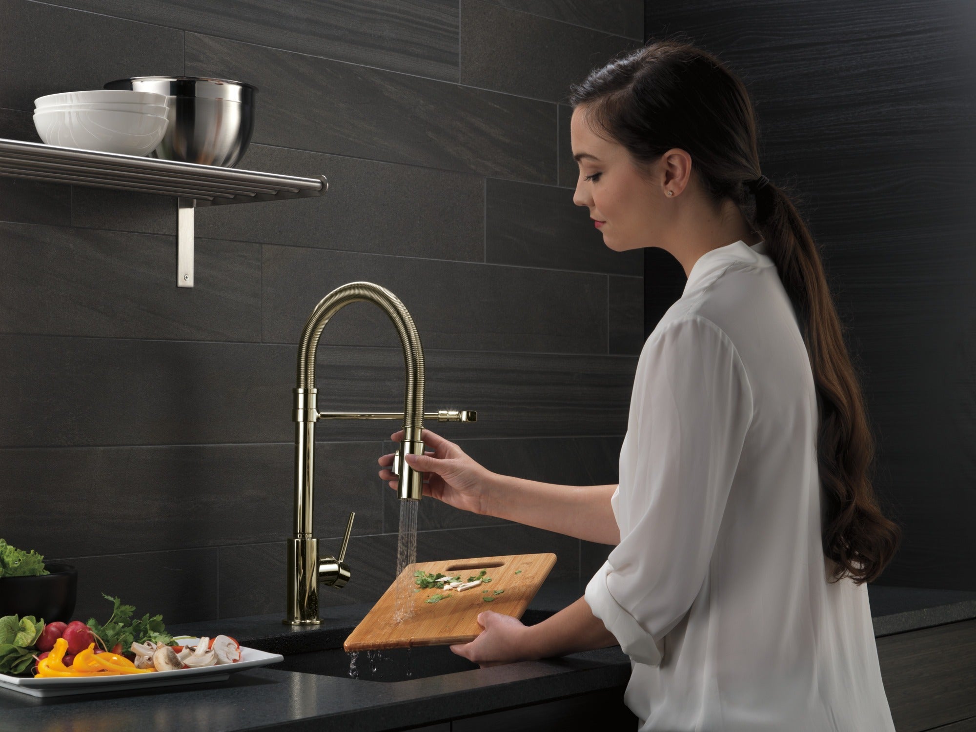 Delta Trinsic® Single-Handle Pull-Down Spring Kitchen Faucet