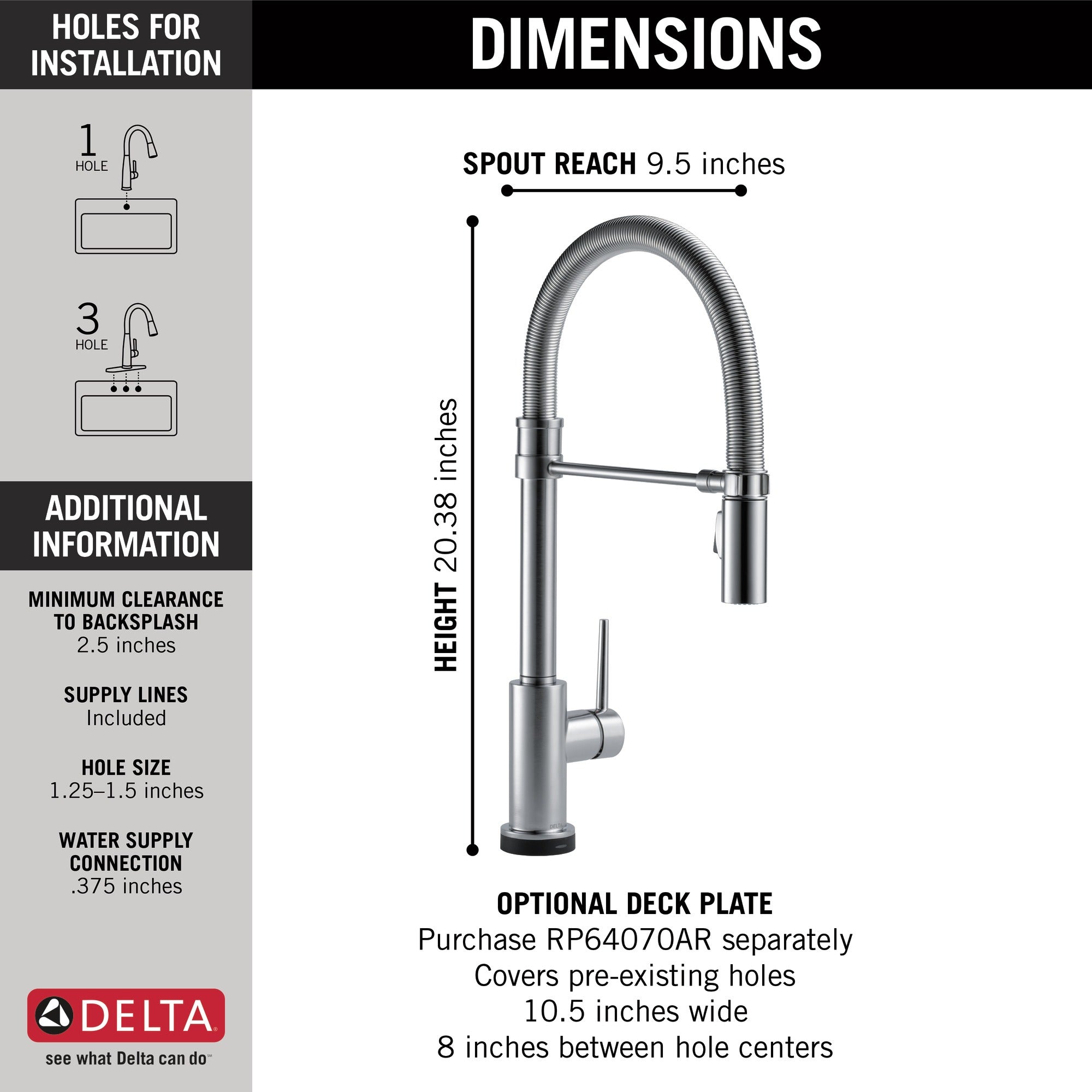 Delta Trinsic® Single-Handle Pull-Down Spring Kitchen Faucet with Touch<sub>2</sub>O® Technology