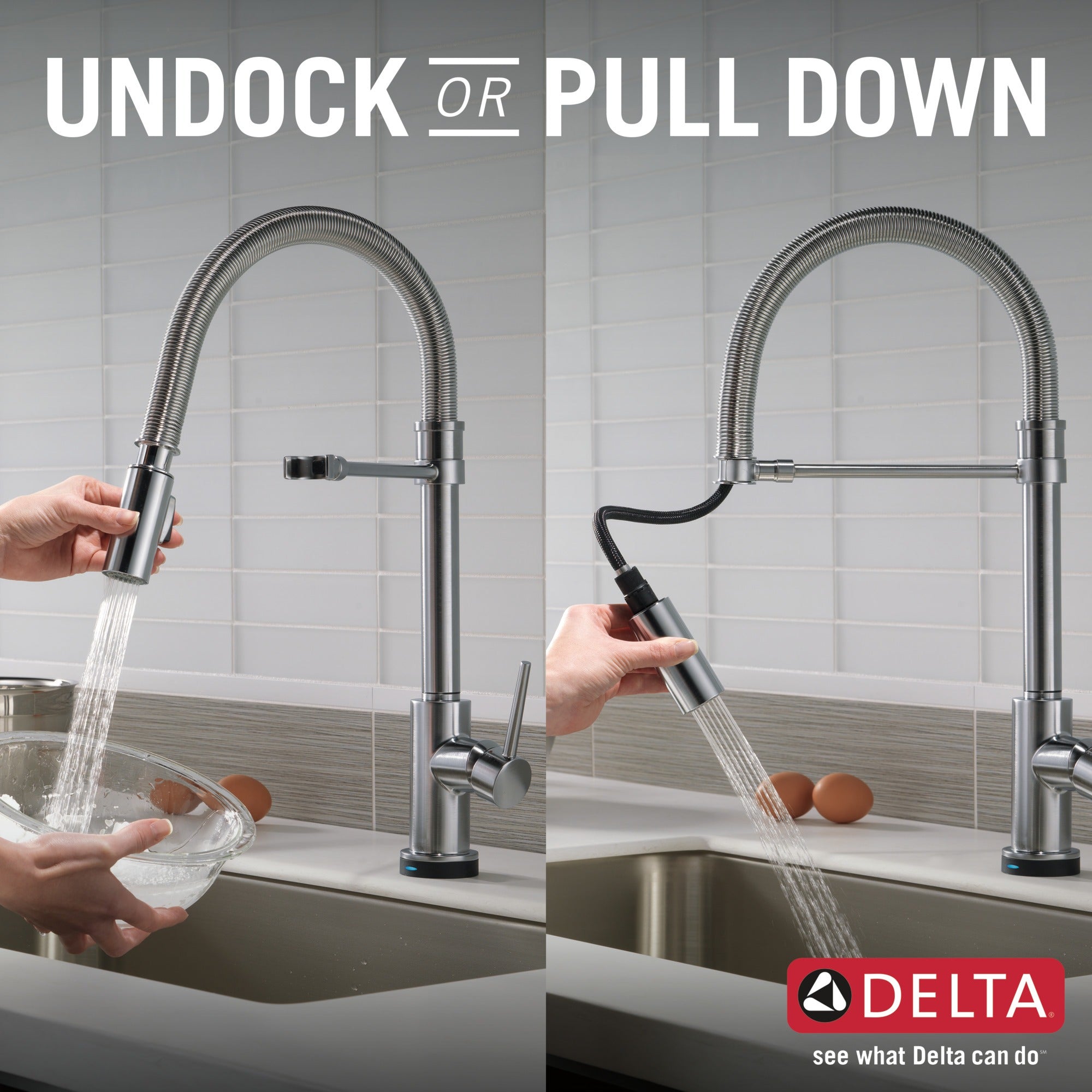 Delta Trinsic® Single-Handle Pull-Down Spring Kitchen Faucet with Touch<sub>2</sub>O® Technology