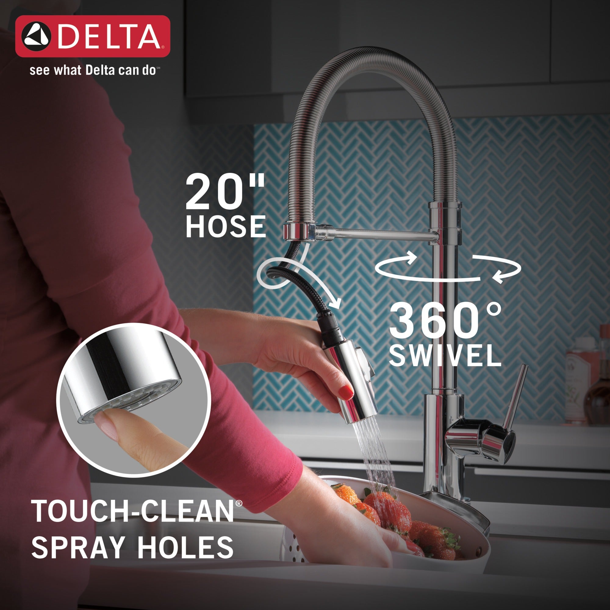 Delta Trinsic® Single-Handle Pull-Down Spring Kitchen Faucet with Touch<sub>2</sub>O® Technology