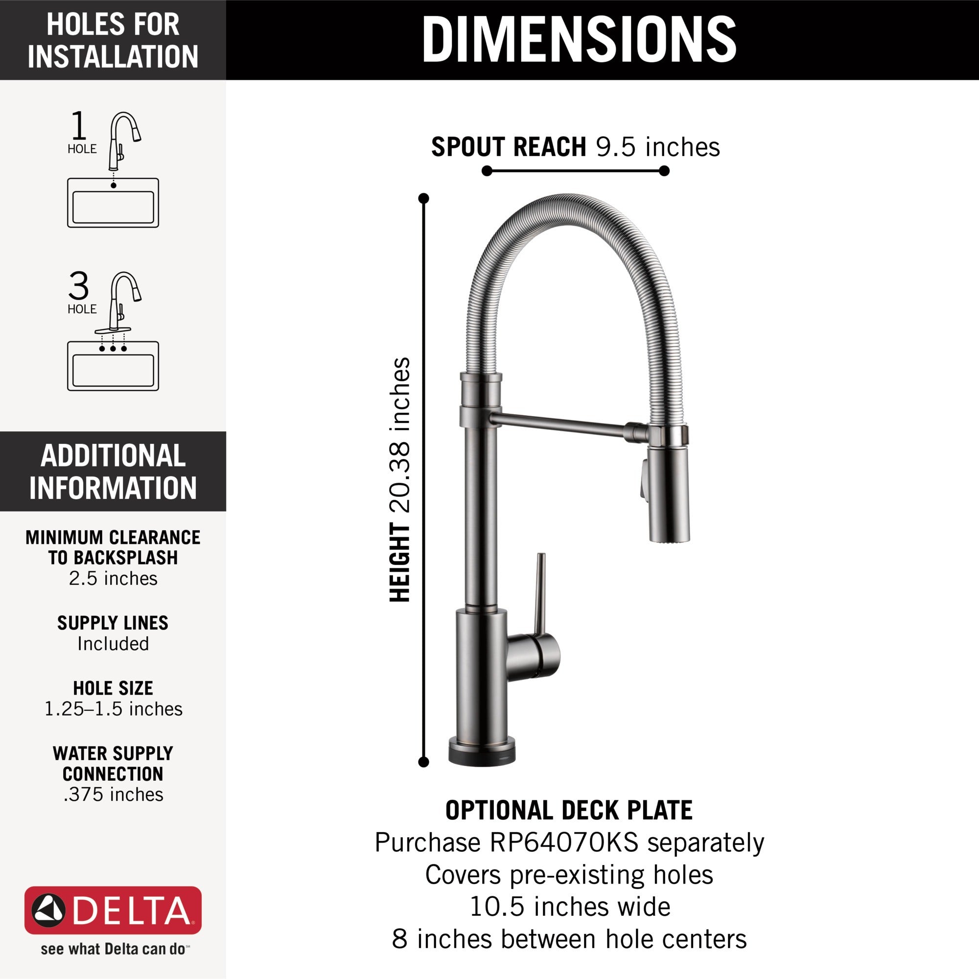 Delta Trinsic® Single-Handle Pull-Down Spring Kitchen Faucet with Touch<sub>2</sub>O® Technology