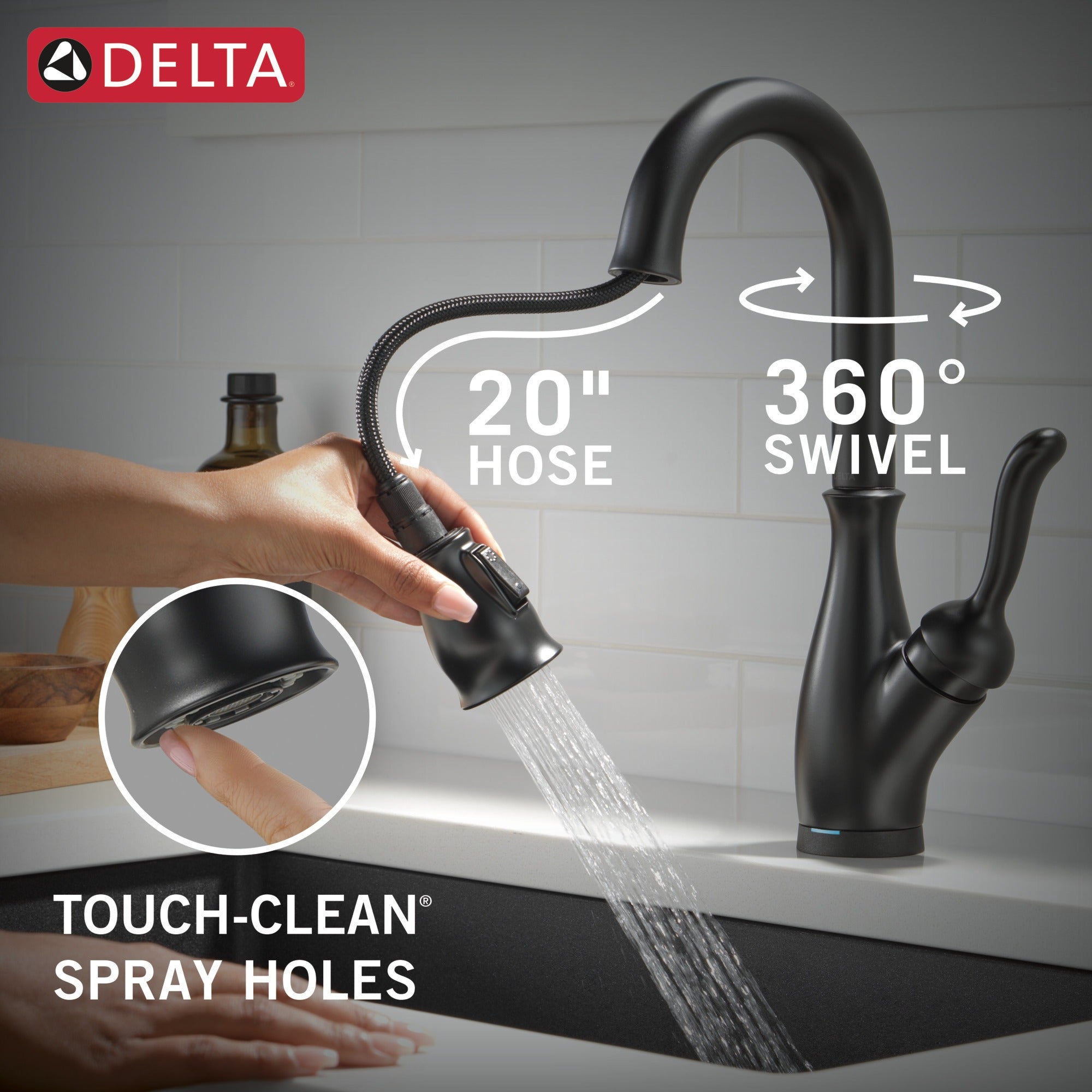 Delta Leland® Single Handle Pull-Down Bar / Prep Faucet With Touch2O® Technology