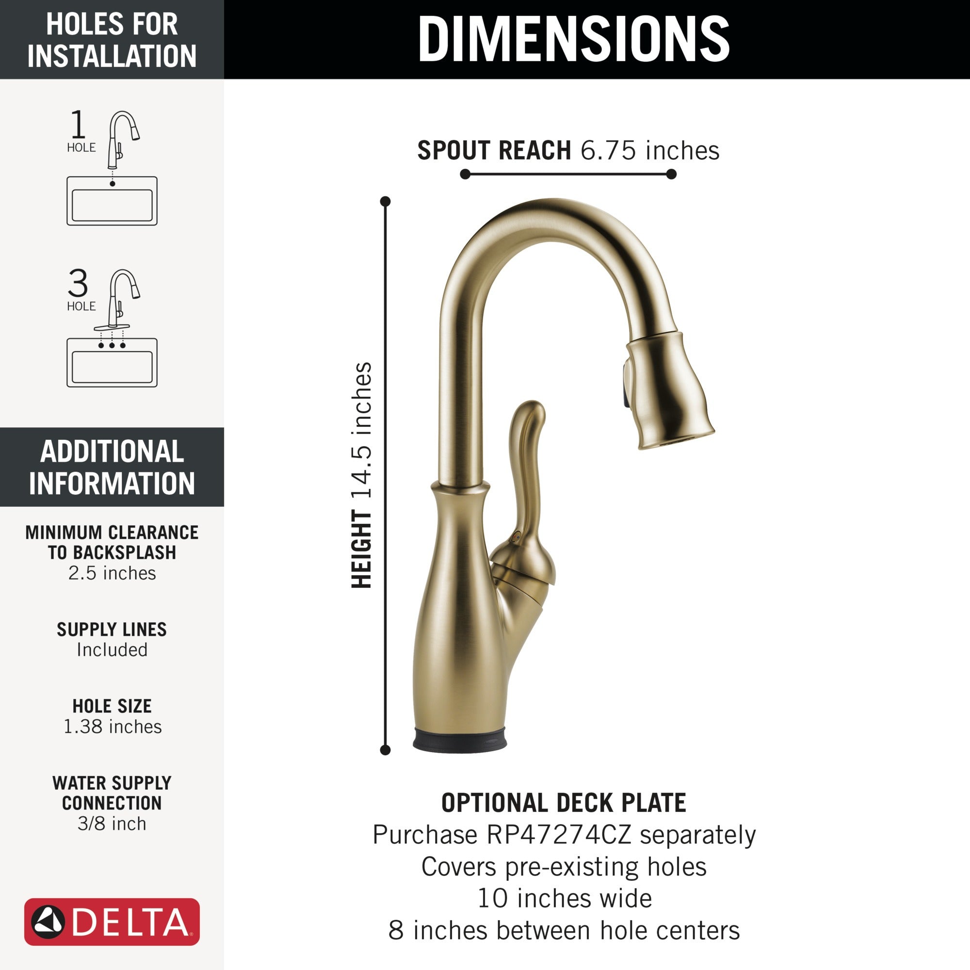Delta Leland® Touch2O® Bar / Prep Faucet with Touchless Technology