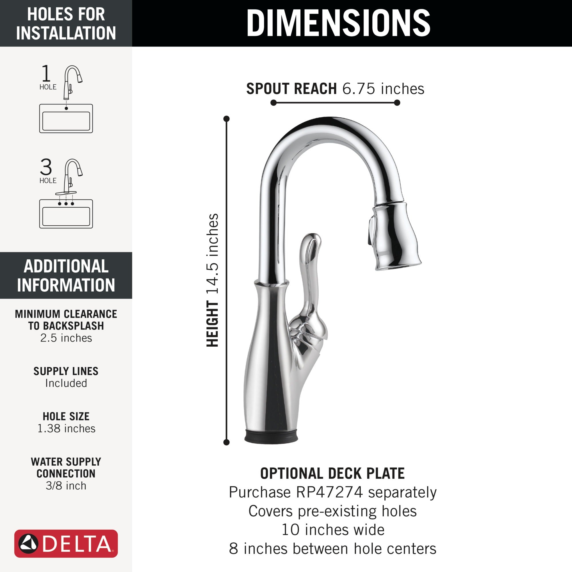 Delta Leland® Touch2O® Bar / Prep Faucet with Touchless Technology
