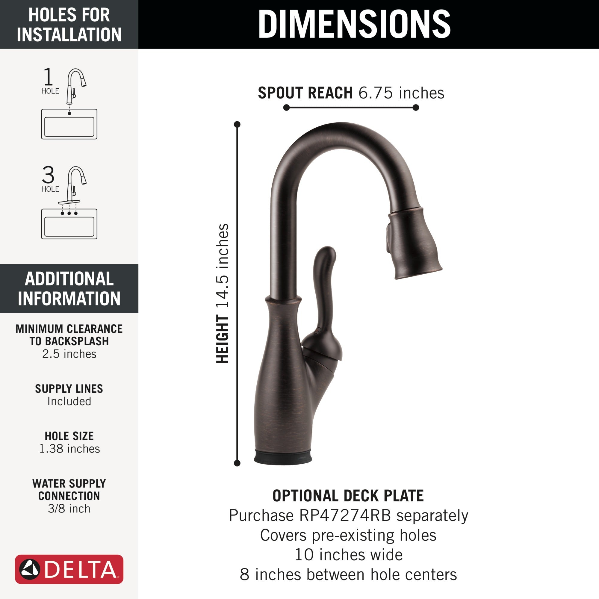 Delta Leland® Touch2O® Bar / Prep Faucet with Touchless Technology