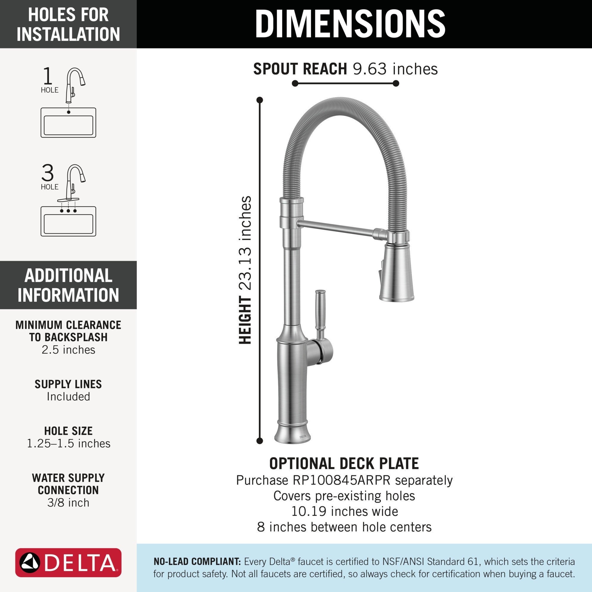 Delta Renaldi™ Single-Handle Pull-Down Spring Kitchen Faucet