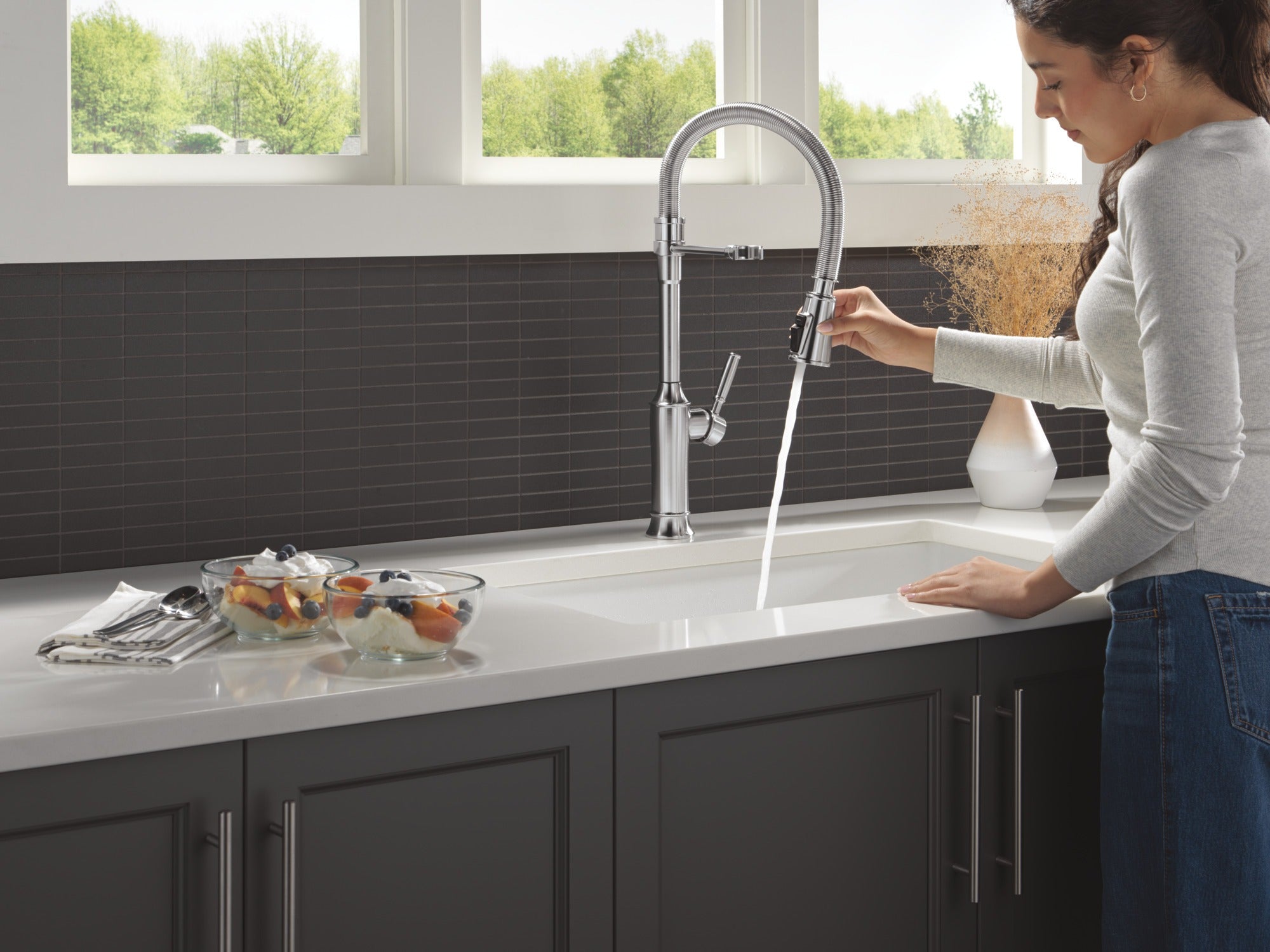 Delta Renaldi™ Single-Handle Pull-Down Spring Kitchen Faucet