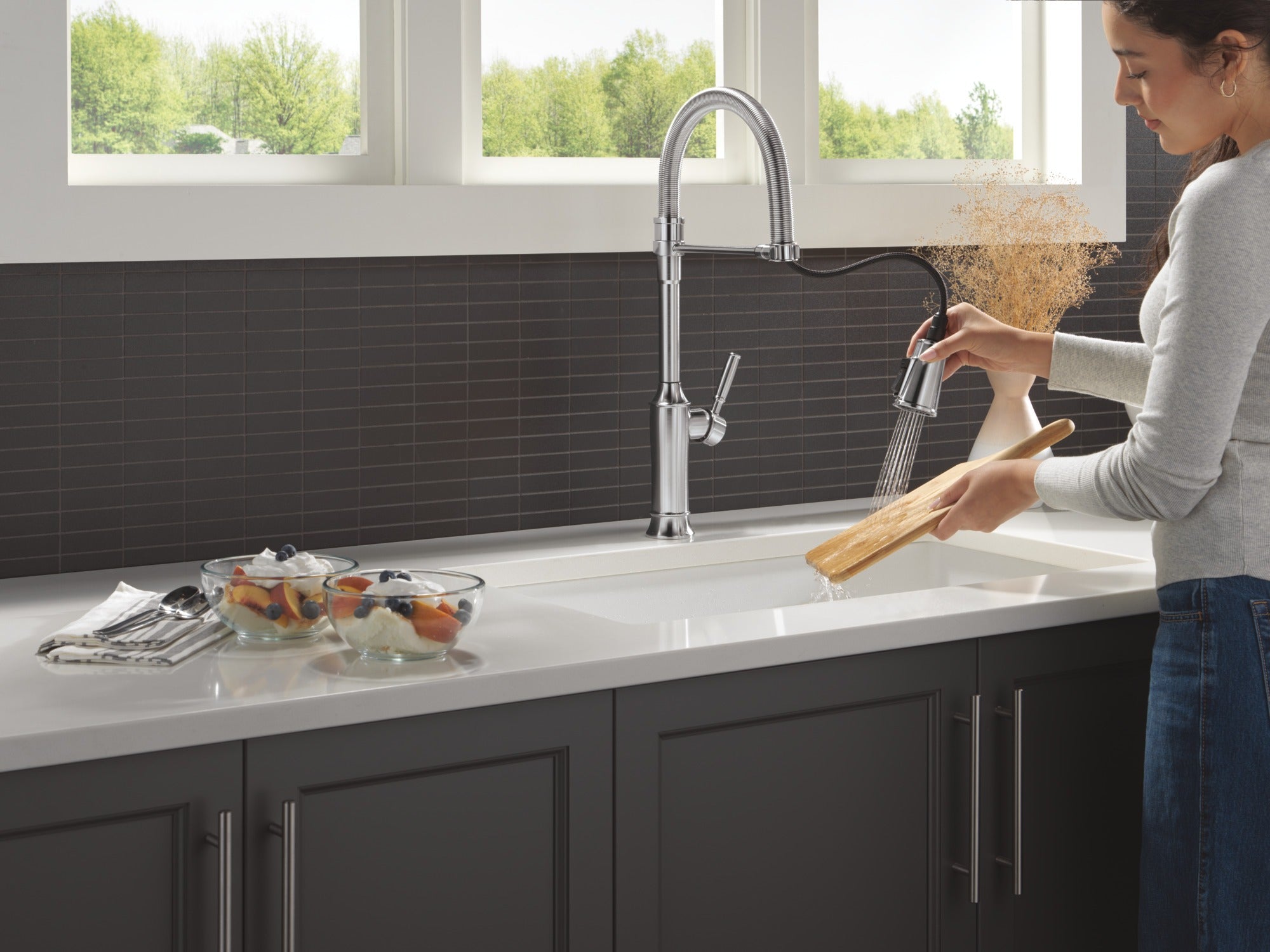 Delta Renaldi™ Single-Handle Pull-Down Spring Kitchen Faucet