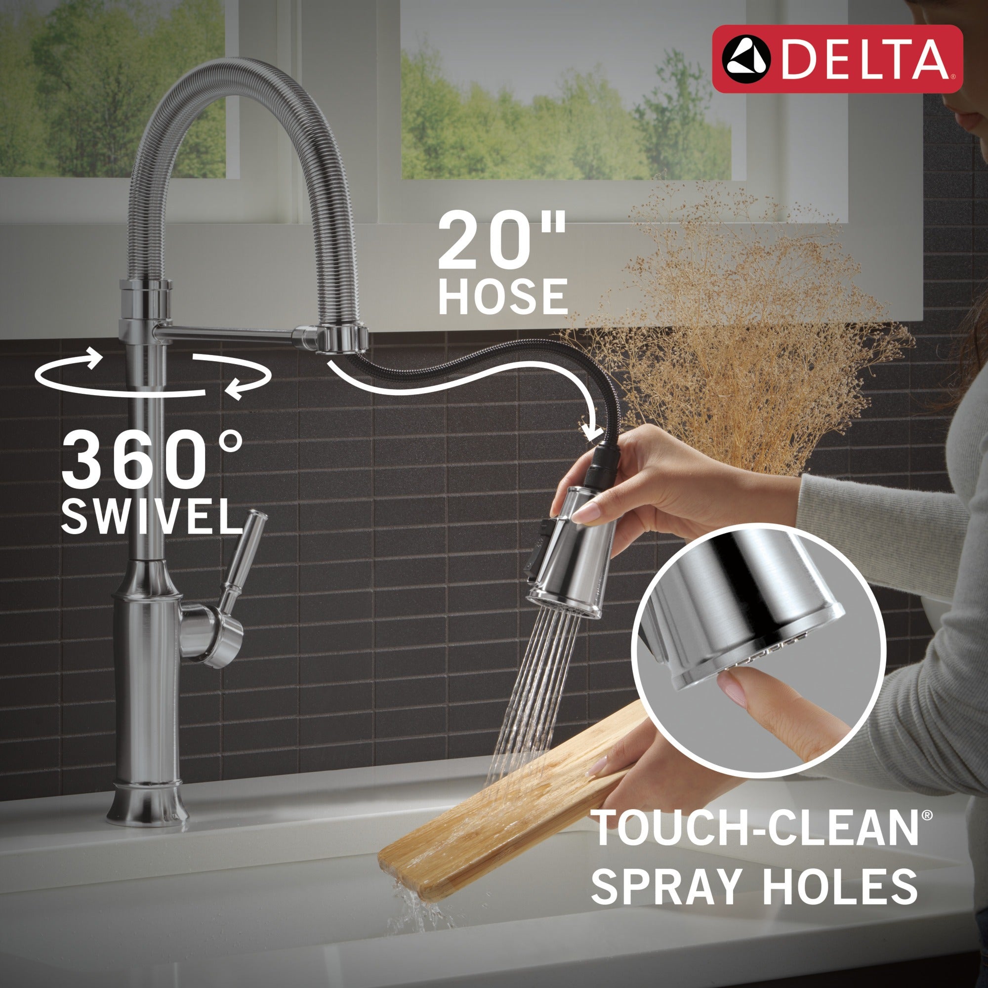Delta Renaldi™ Single-Handle Pull-Down Spring Kitchen Faucet
