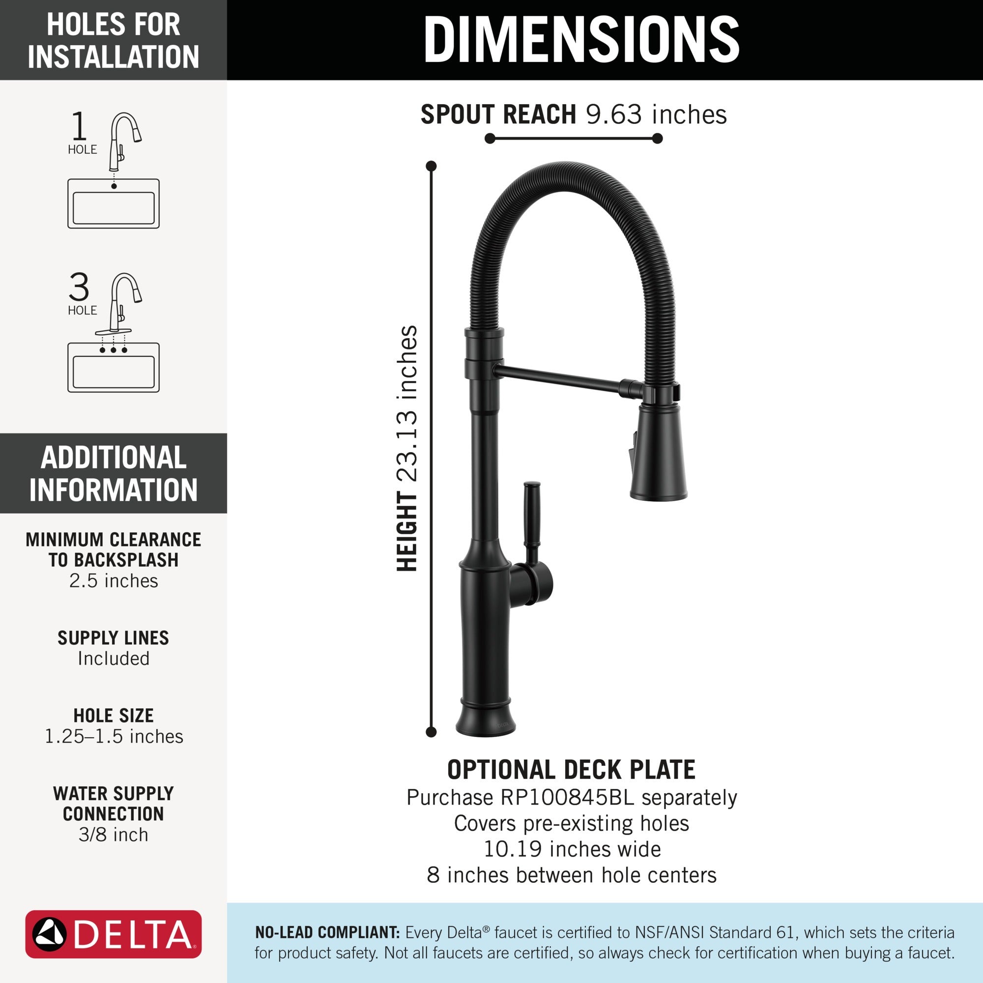 Delta Renaldi™ Single-Handle Pull-Down Spring Kitchen Faucet