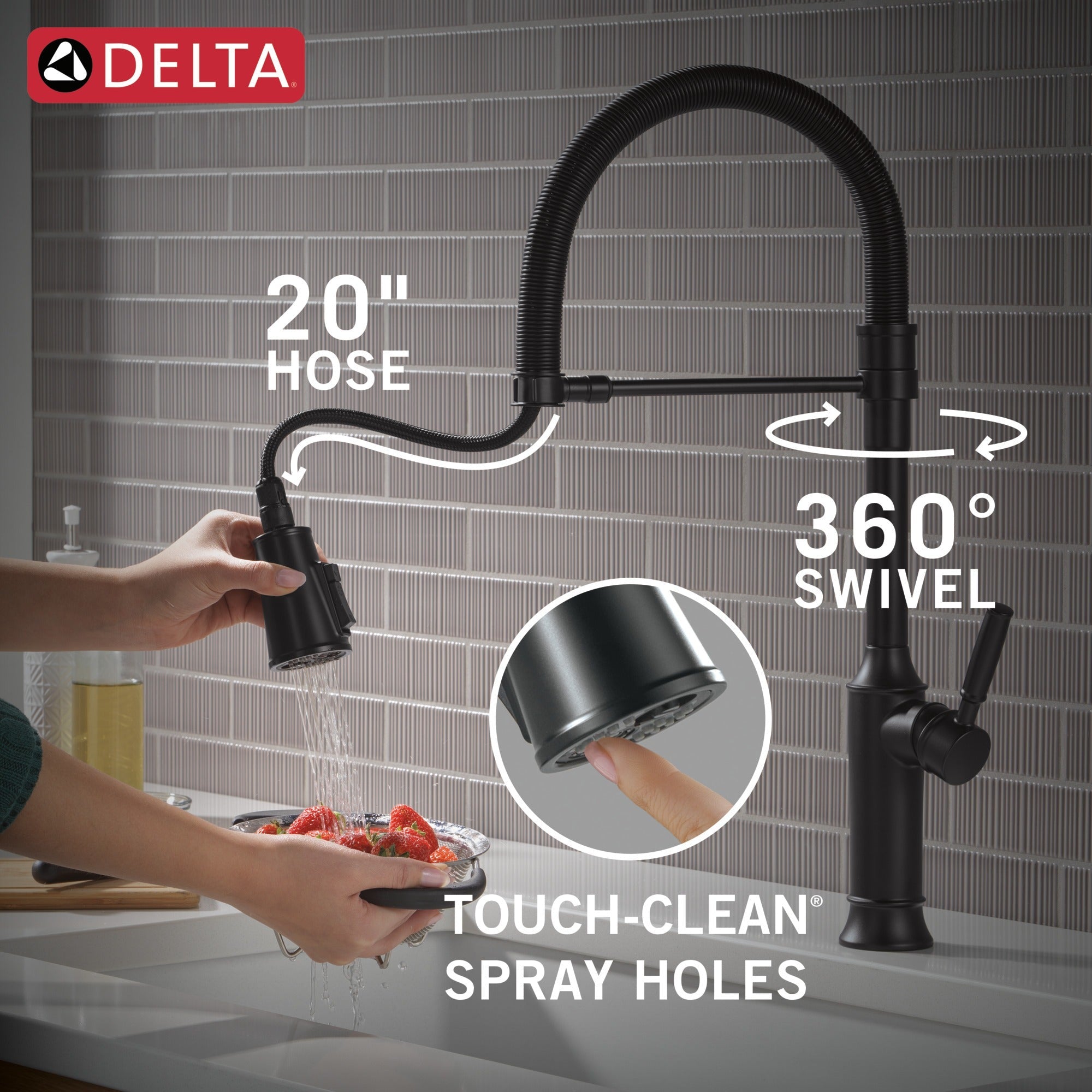 Delta Renaldi™ Single-Handle Pull-Down Spring Kitchen Faucet