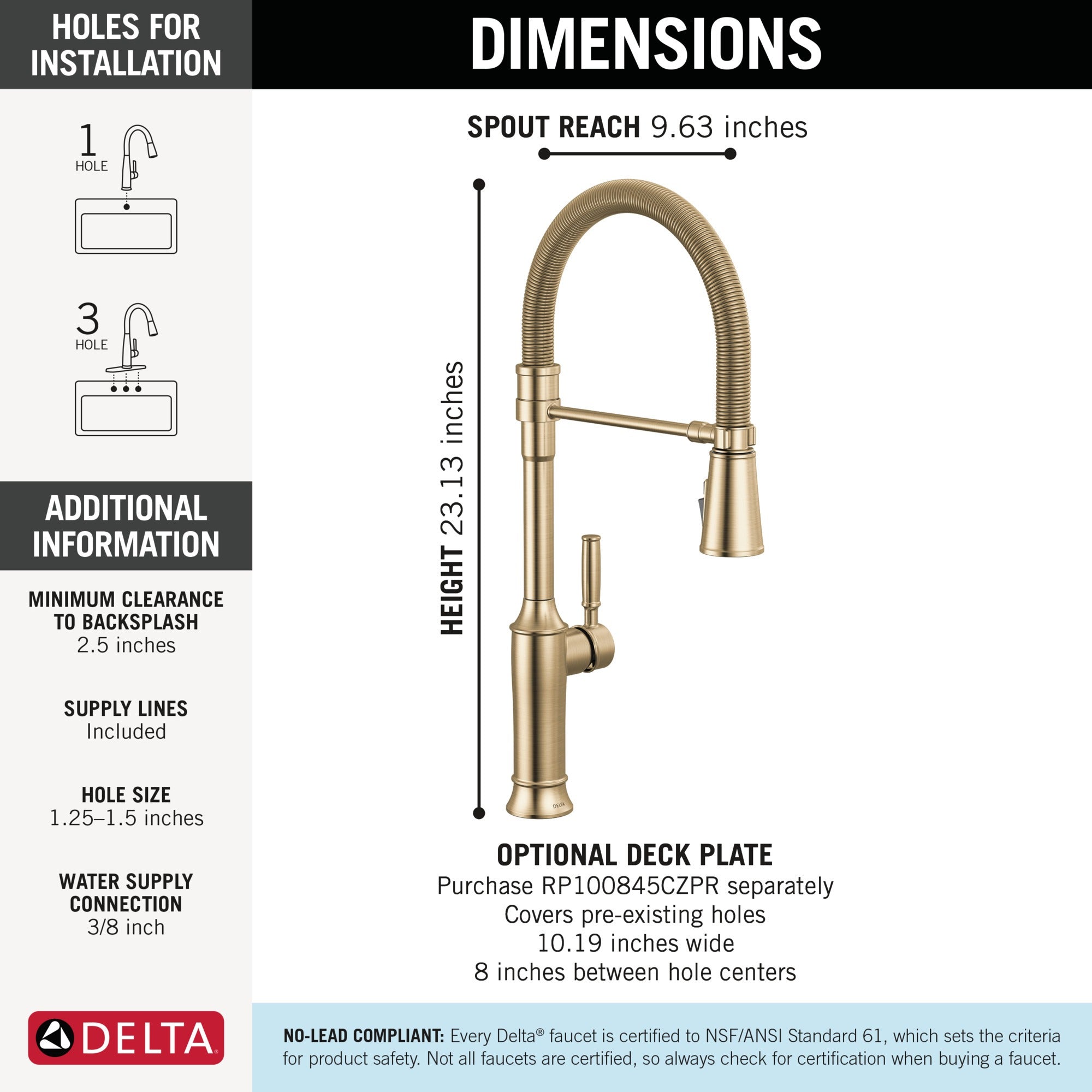 Delta Renaldi™ Single-Handle Pull-Down Spring Kitchen Faucet