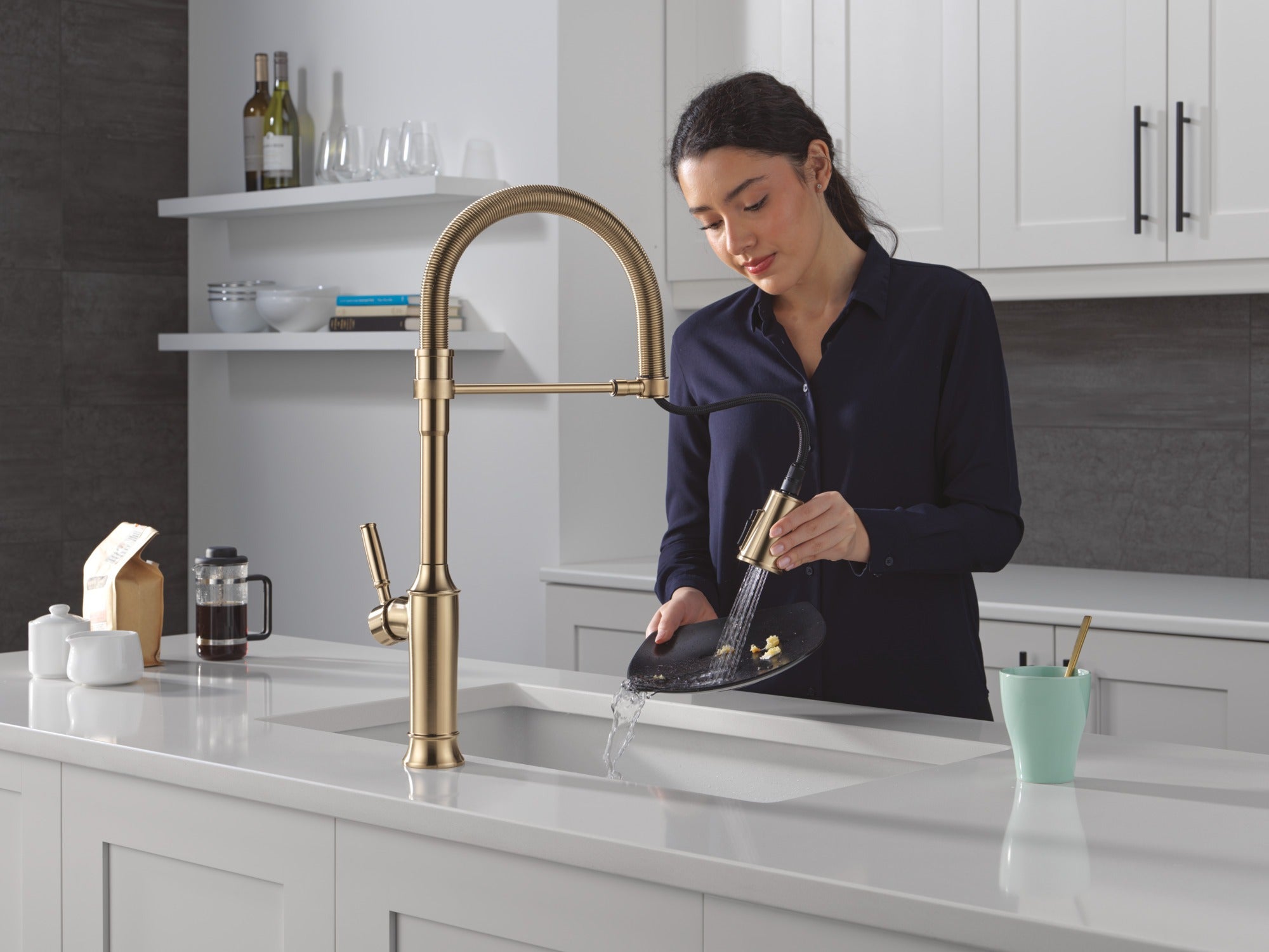 Delta Renaldi™ Single-Handle Pull-Down Spring Kitchen Faucet