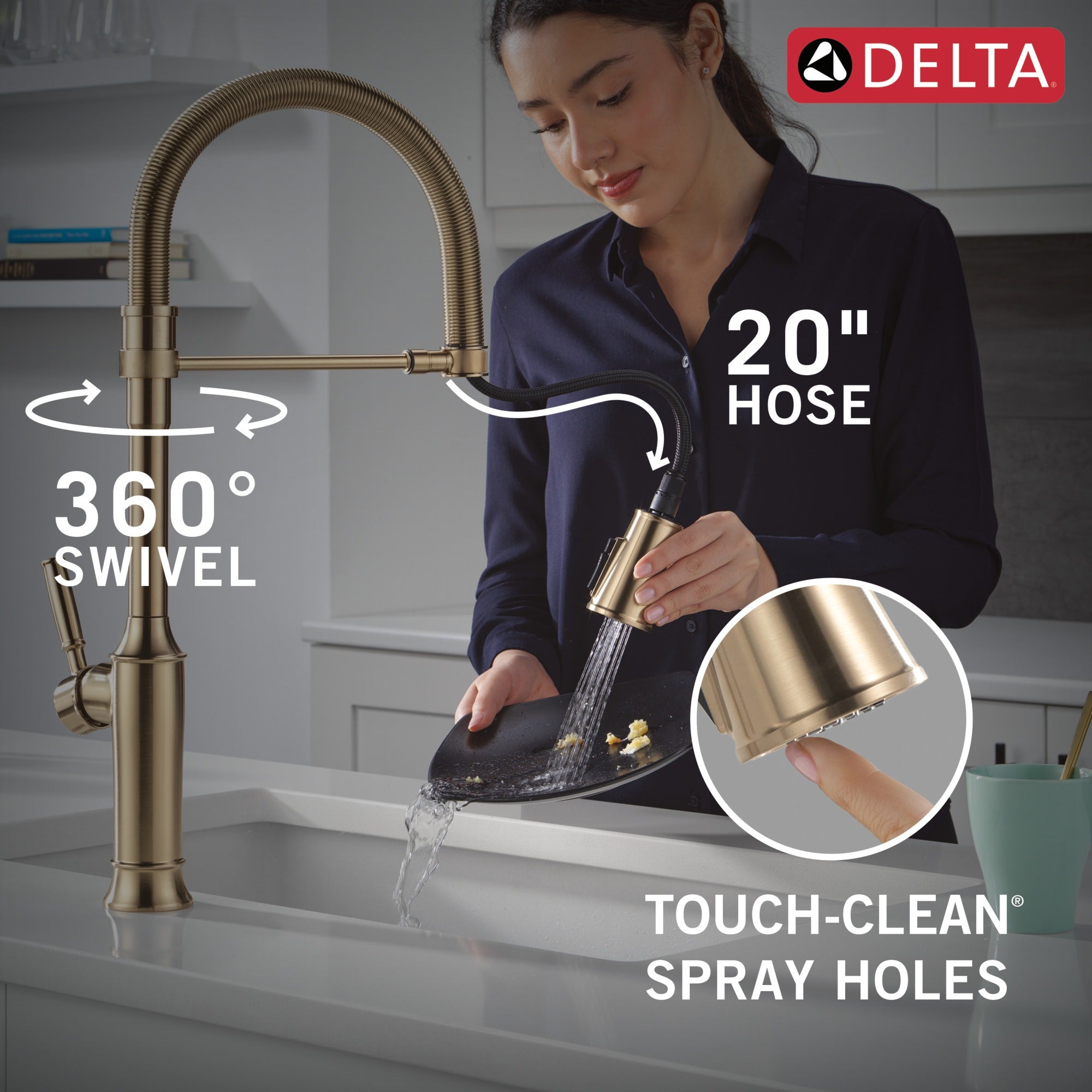 Delta Renaldi™ Single-Handle Pull-Down Spring Kitchen Faucet