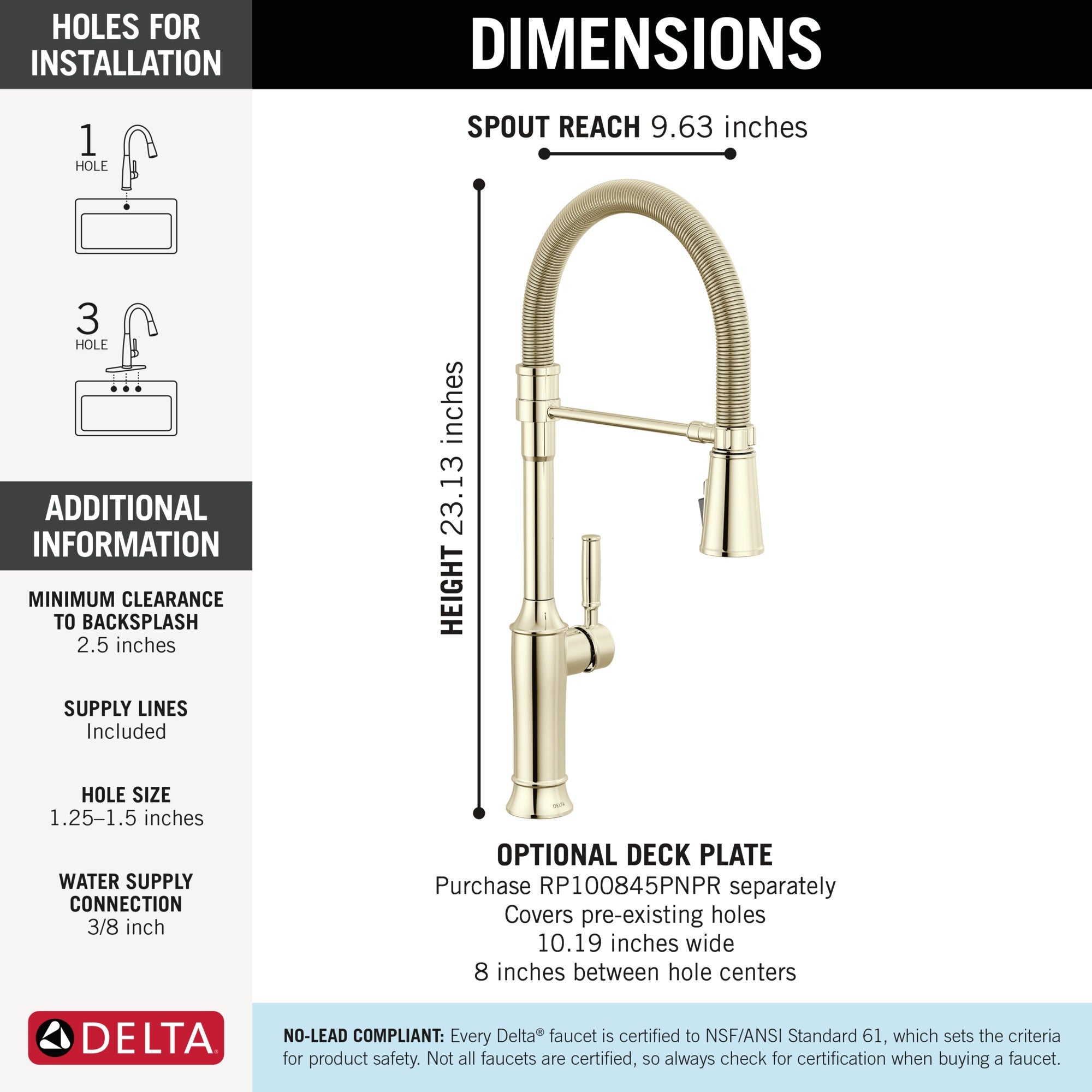 Delta Renaldi™ Single-Handle Pull-Down Spring Kitchen Faucet