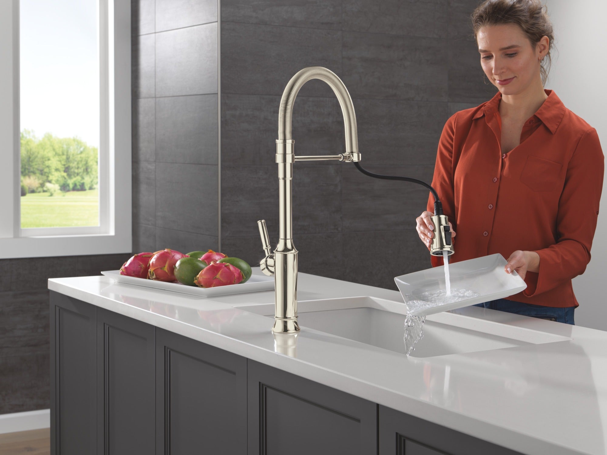 Delta Renaldi™ Single-Handle Pull-Down Spring Kitchen Faucet