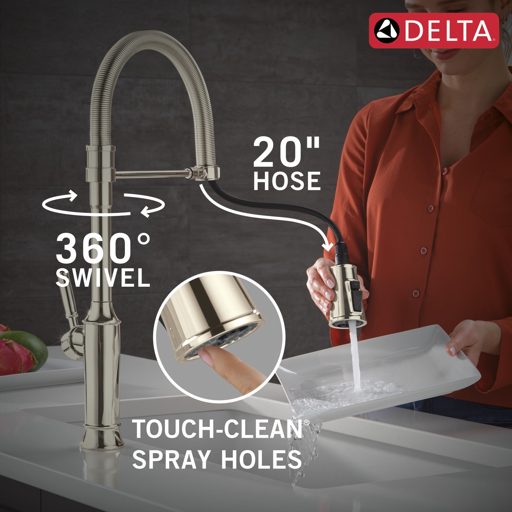 Delta Renaldi™ Single-Handle Pull-Down Spring Kitchen Faucet