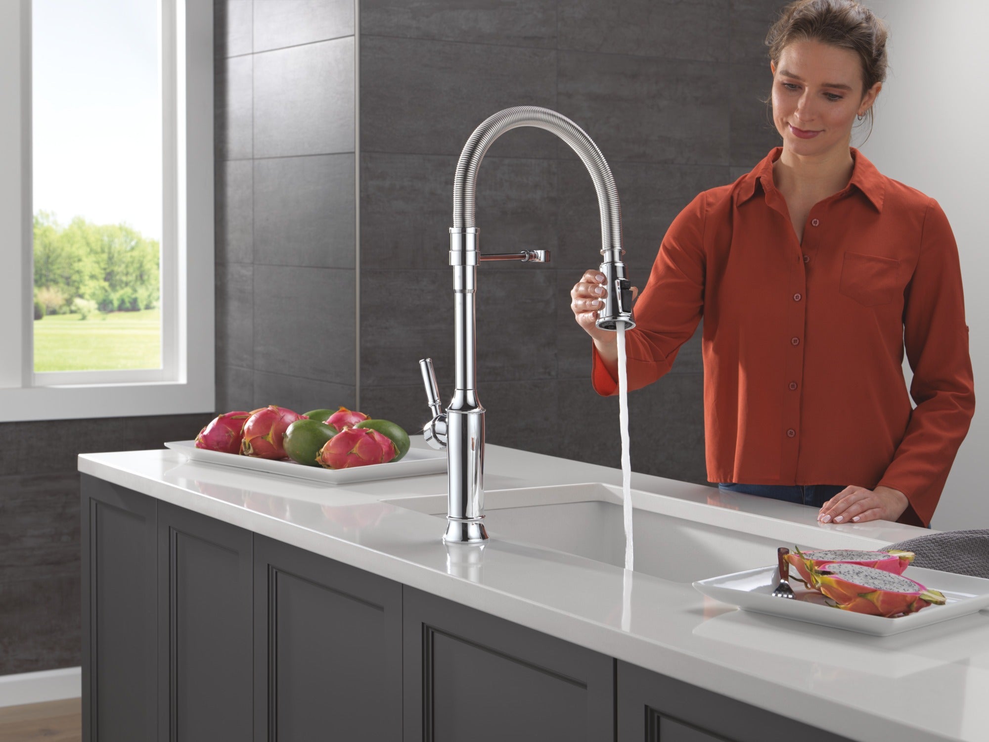 Delta Renaldi™ Single-Handle Pull-Down Spring Kitchen Faucet