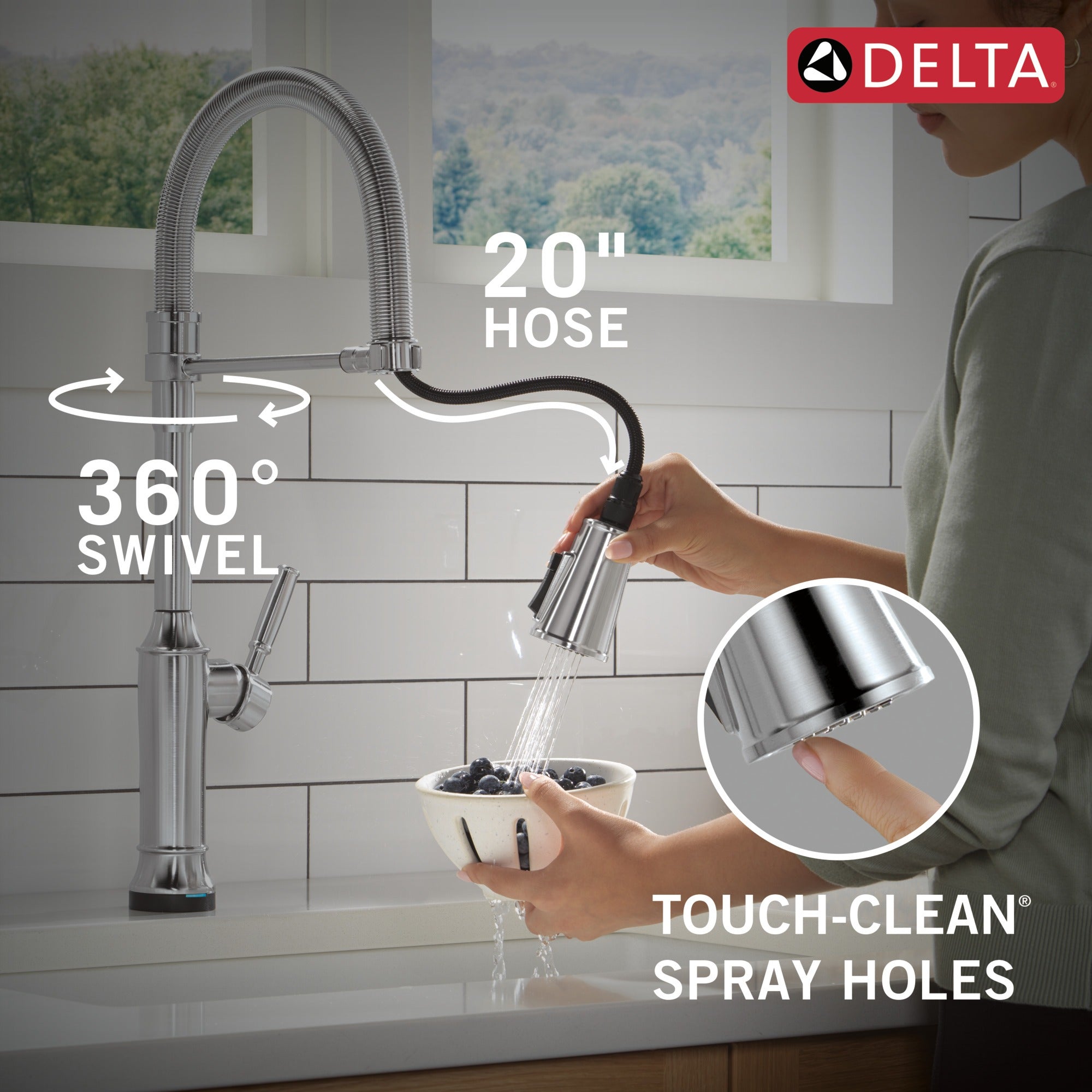 Delta Renaldi™ Touch2O® Technology Kitchen Faucet with Touchless Technology