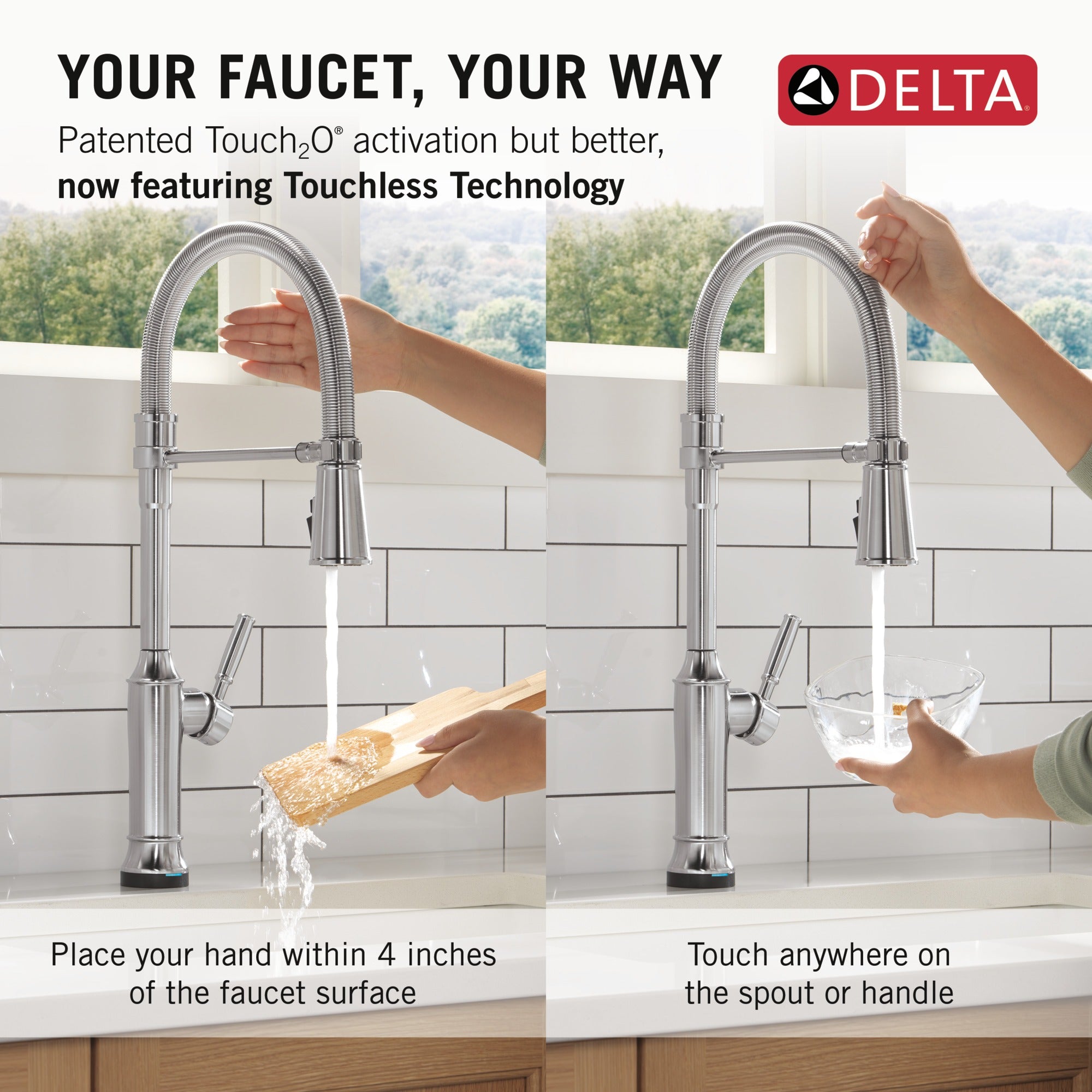 Delta Renaldi™ Touch2O® Technology Kitchen Faucet with Touchless Technology