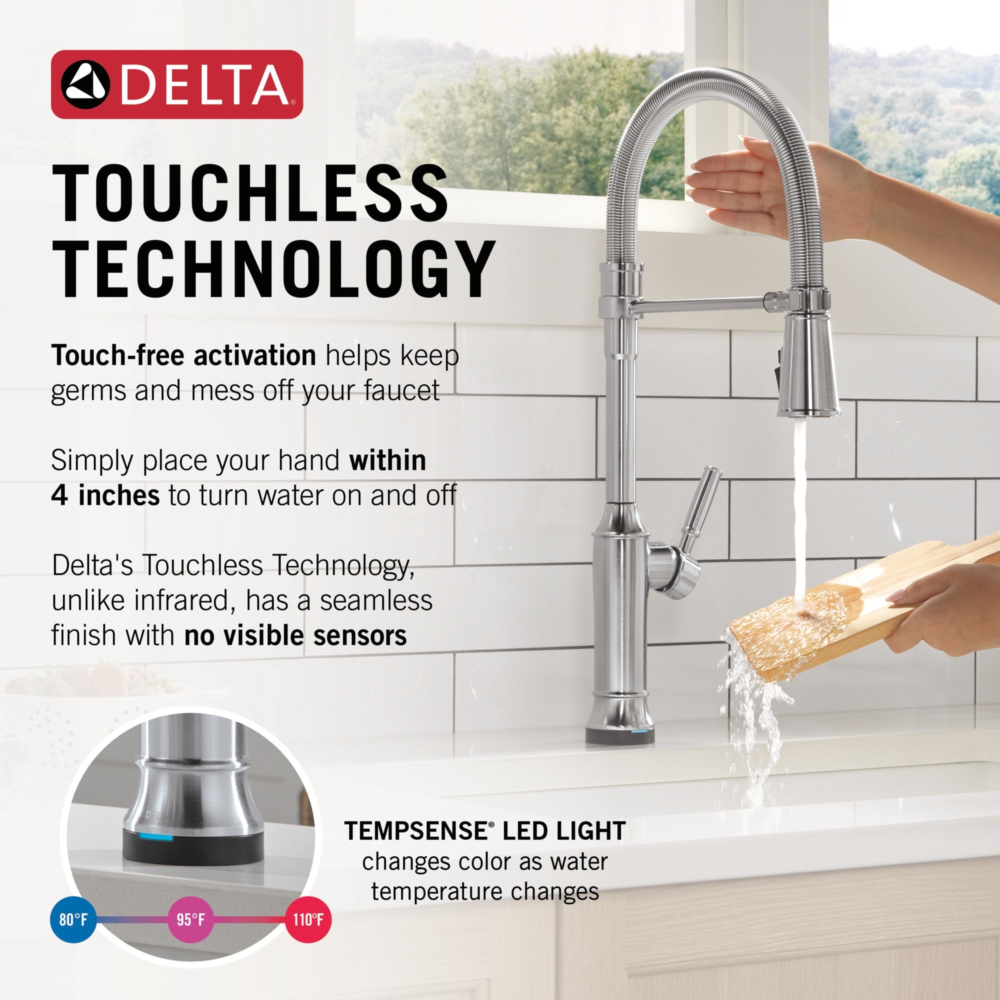 Delta Renaldi™ Touch2O® Technology Kitchen Faucet with Touchless Technology
