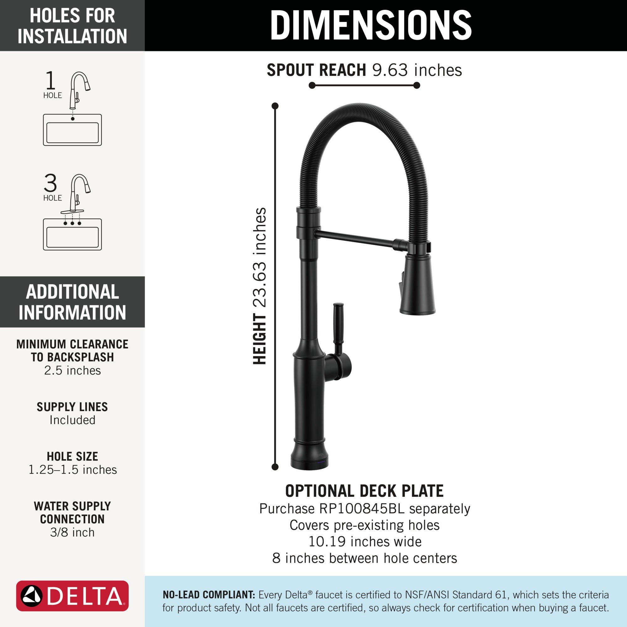 Delta Renaldi™ Touch2O® Technology Kitchen Faucet with Touchless Technology