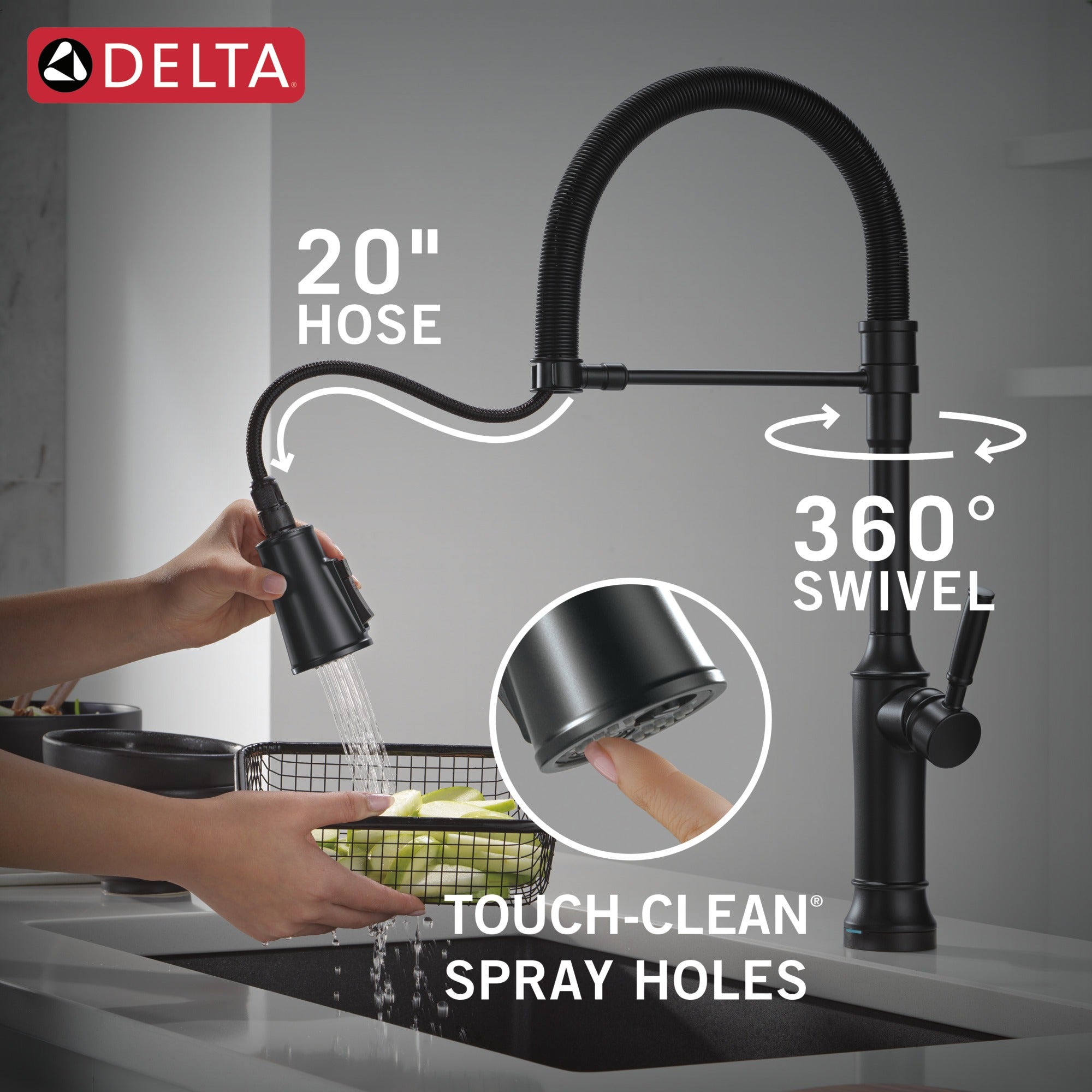Delta Renaldi™ Touch2O® Technology Kitchen Faucet with Touchless Technology