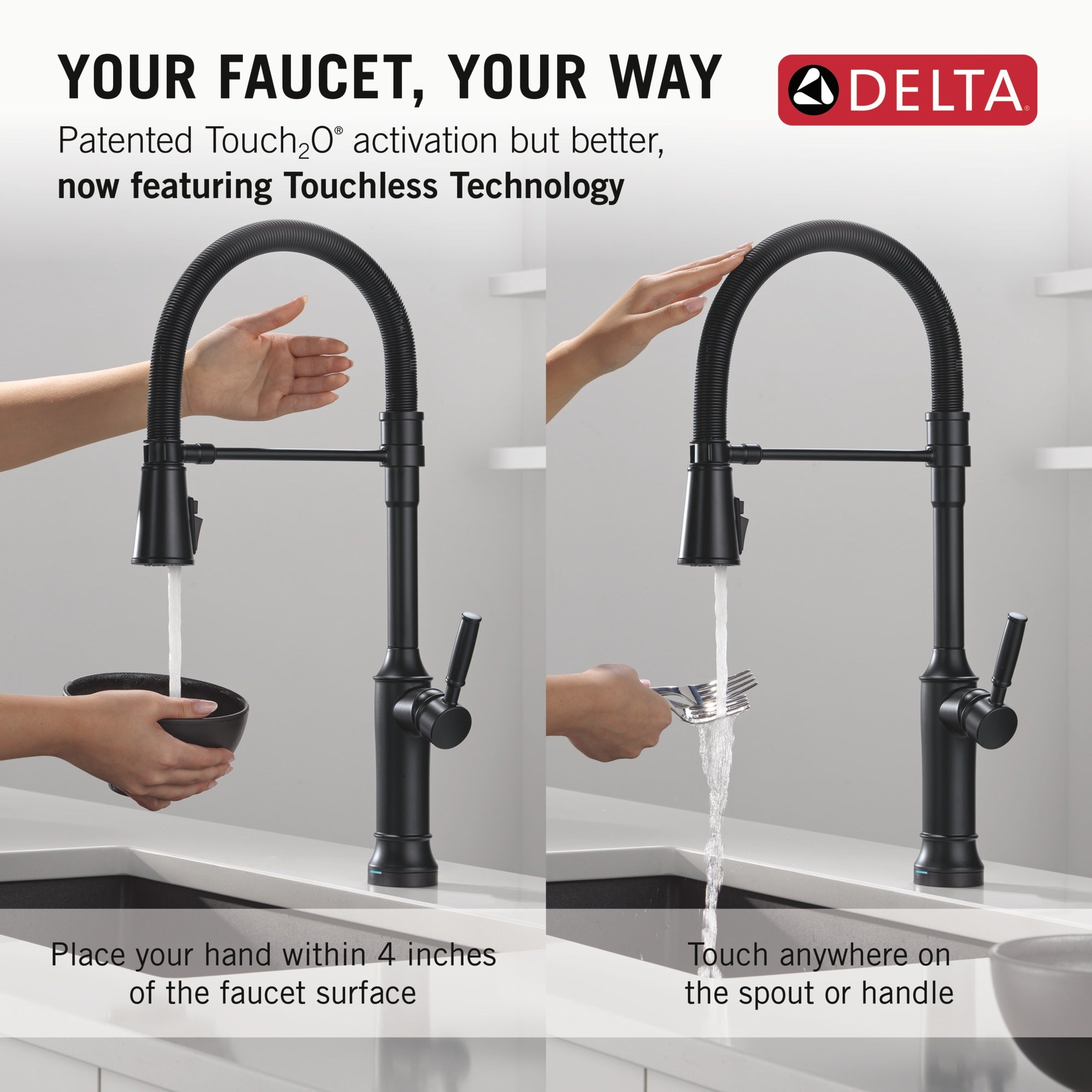 Delta Renaldi™ Touch2O® Technology Kitchen Faucet with Touchless Technology