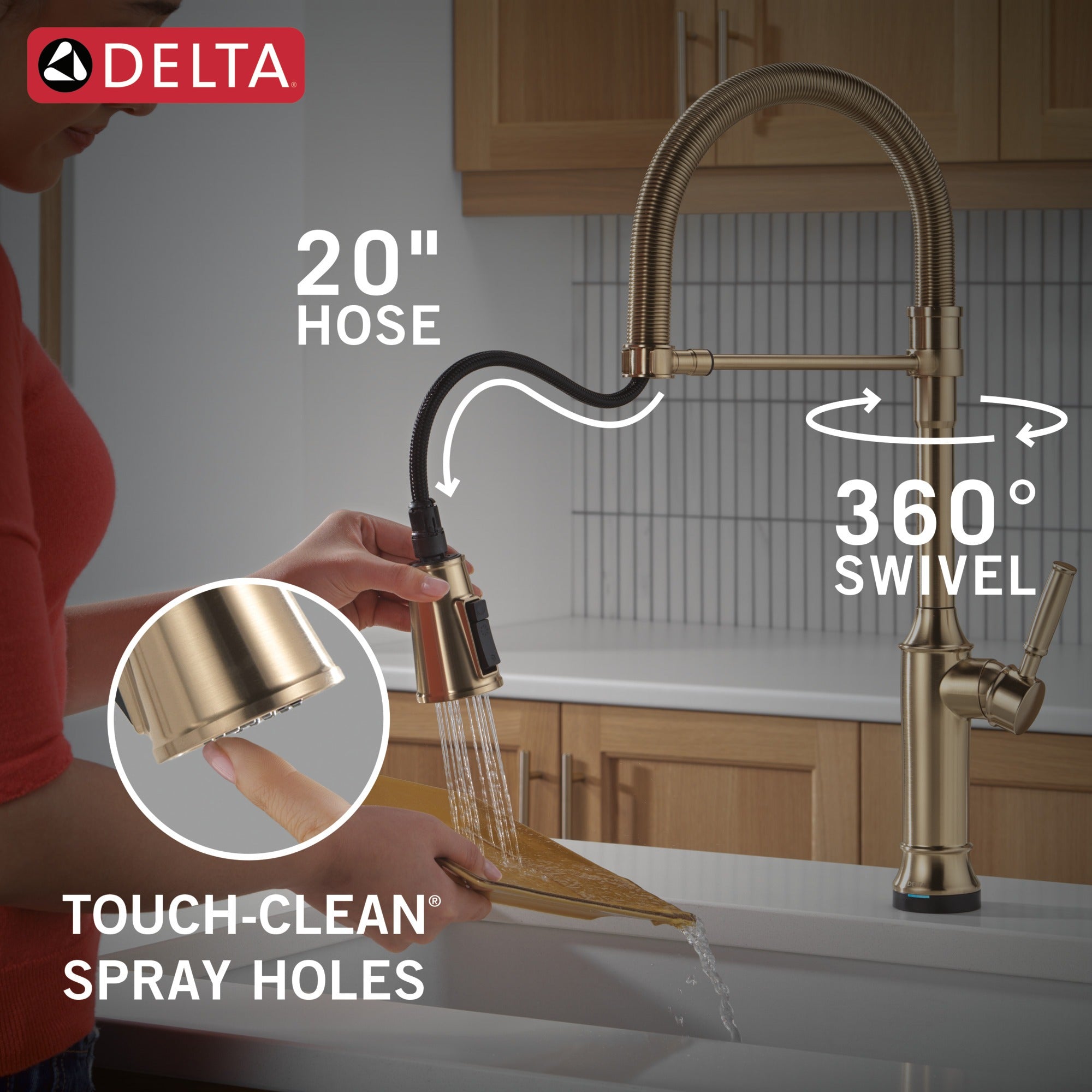 Delta Renaldi™ Touch2O® Technology Kitchen Faucet with Touchless Technology