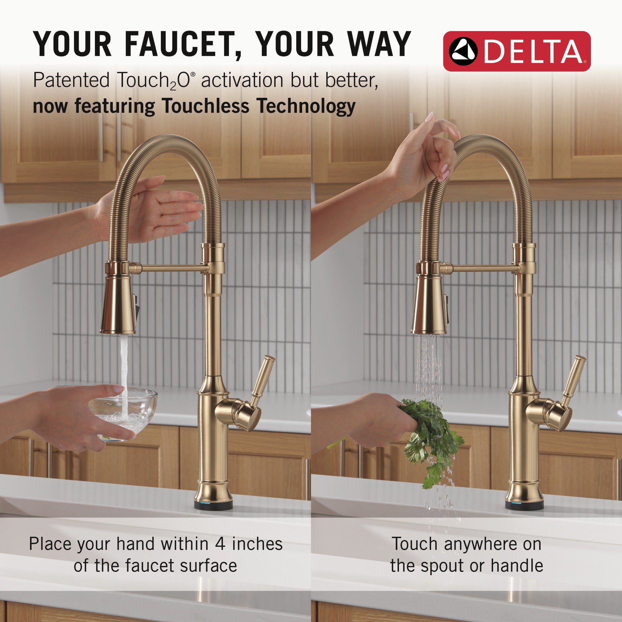Delta Renaldi™ Touch2O® Technology Kitchen Faucet with Touchless Technology