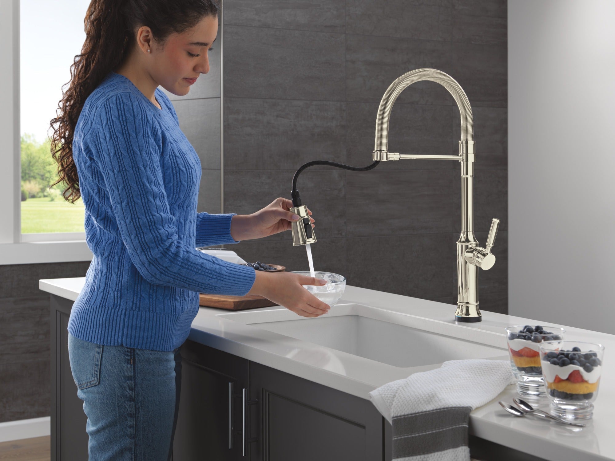 Delta Renaldi™ Touch2O® Technology Kitchen Faucet with Touchless Technology