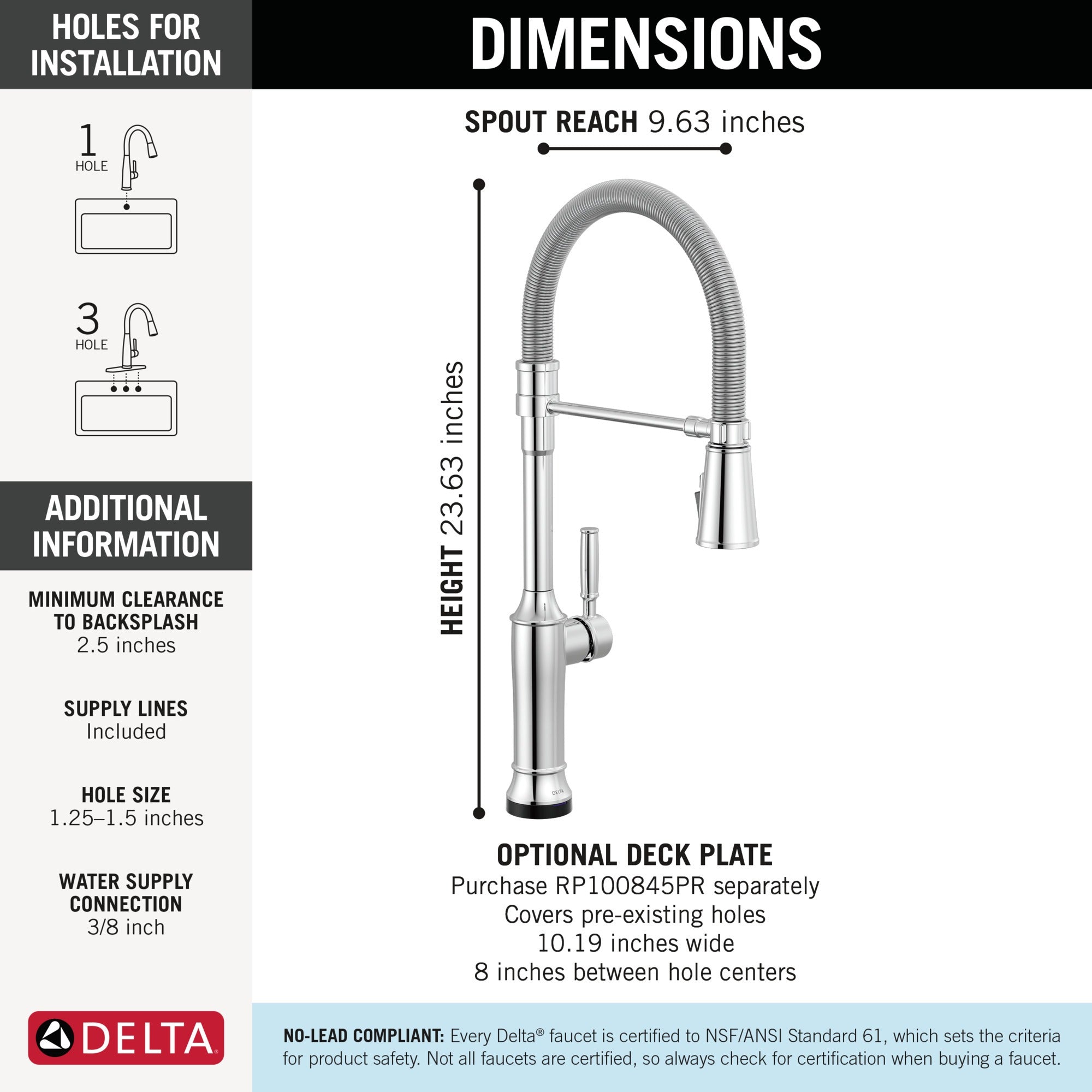Delta Renaldi™ Touch2O® Technology Kitchen Faucet with Touchless Technology