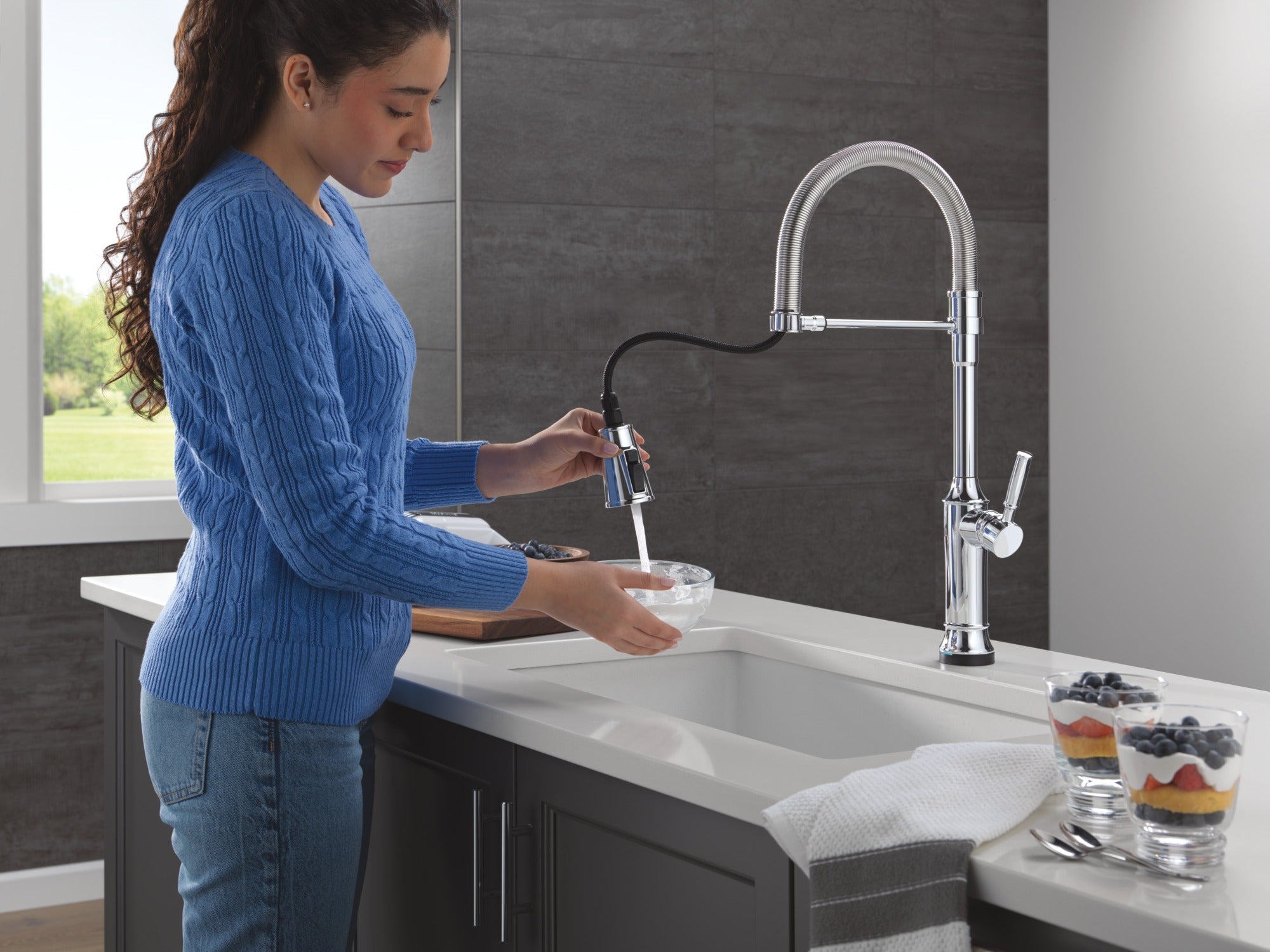 Delta Renaldi™ Touch2O® Technology Kitchen Faucet with Touchless Technology