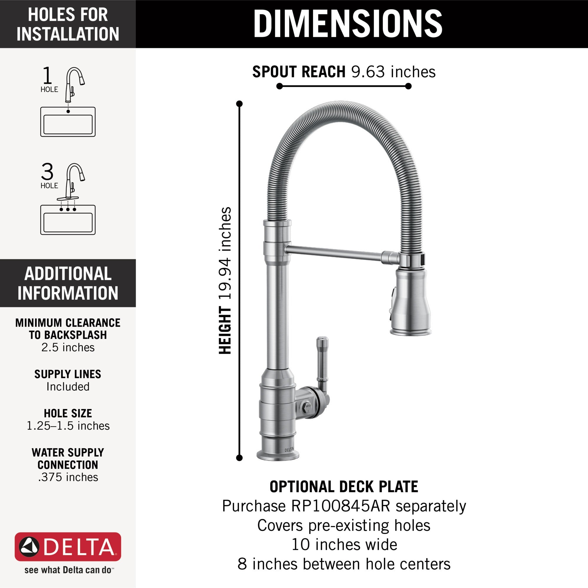Delta Broderick® Single Handle Pull-Down Kitchen Faucet With Spring Spout
