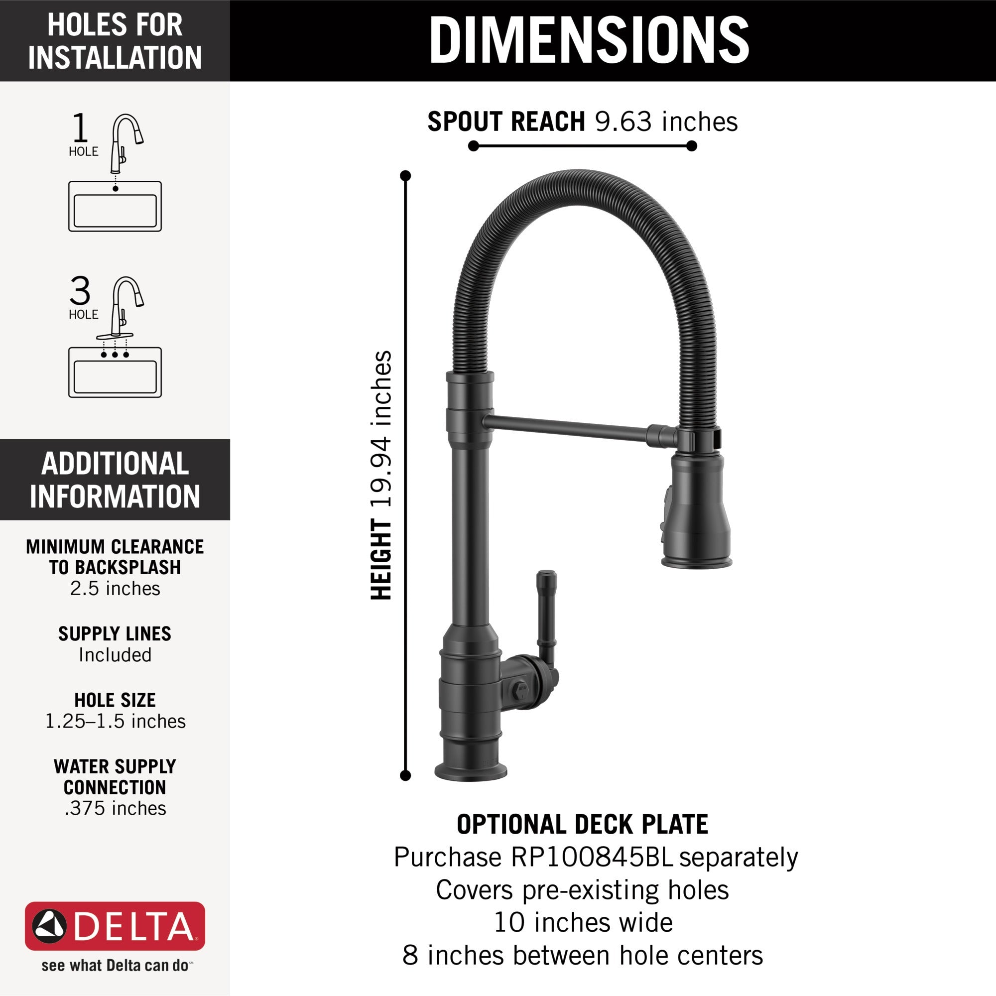 Delta Broderick® Single Handle Pull-Down Kitchen Faucet With Spring Spout