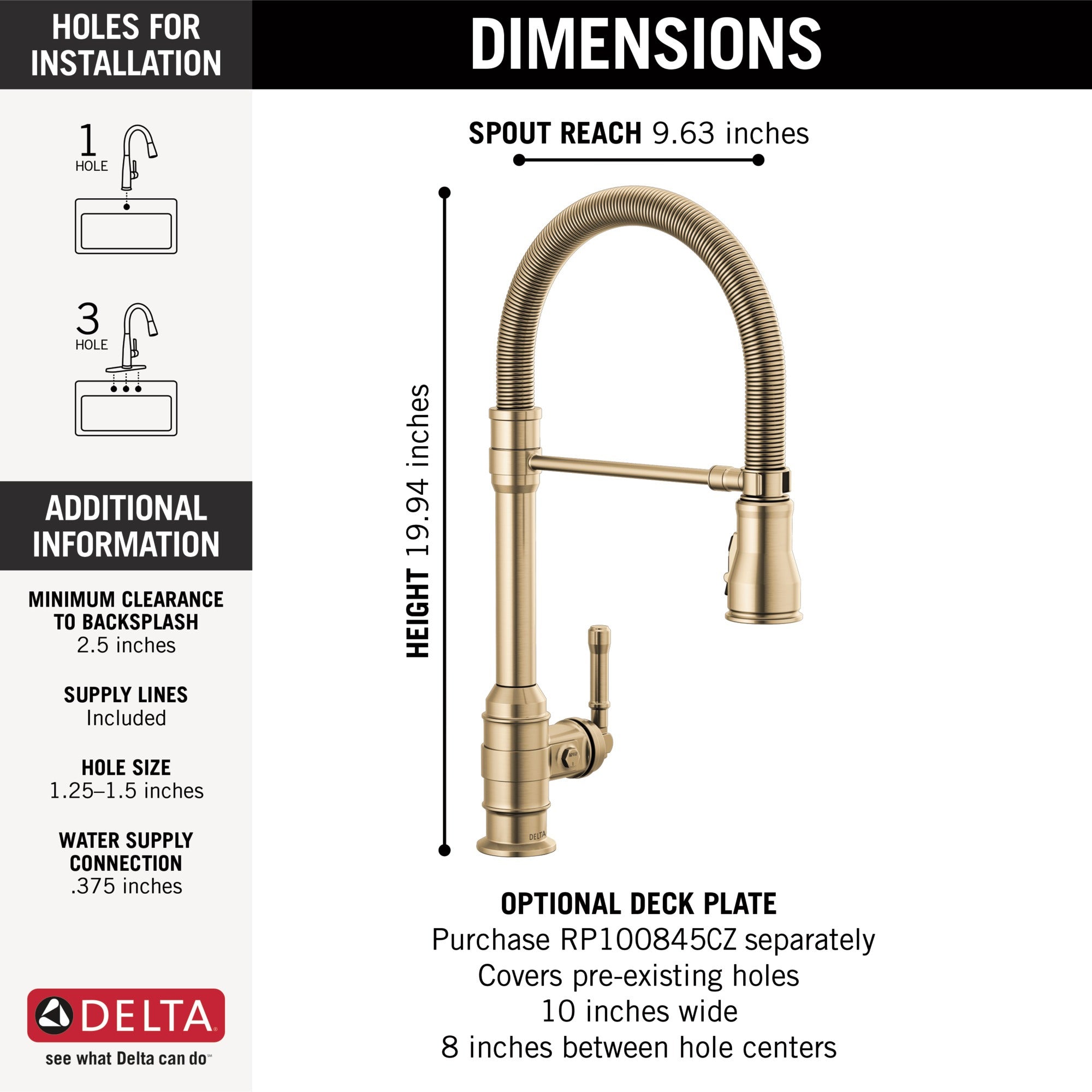 Delta Broderick® Single Handle Pull-Down Kitchen Faucet With Spring Spout