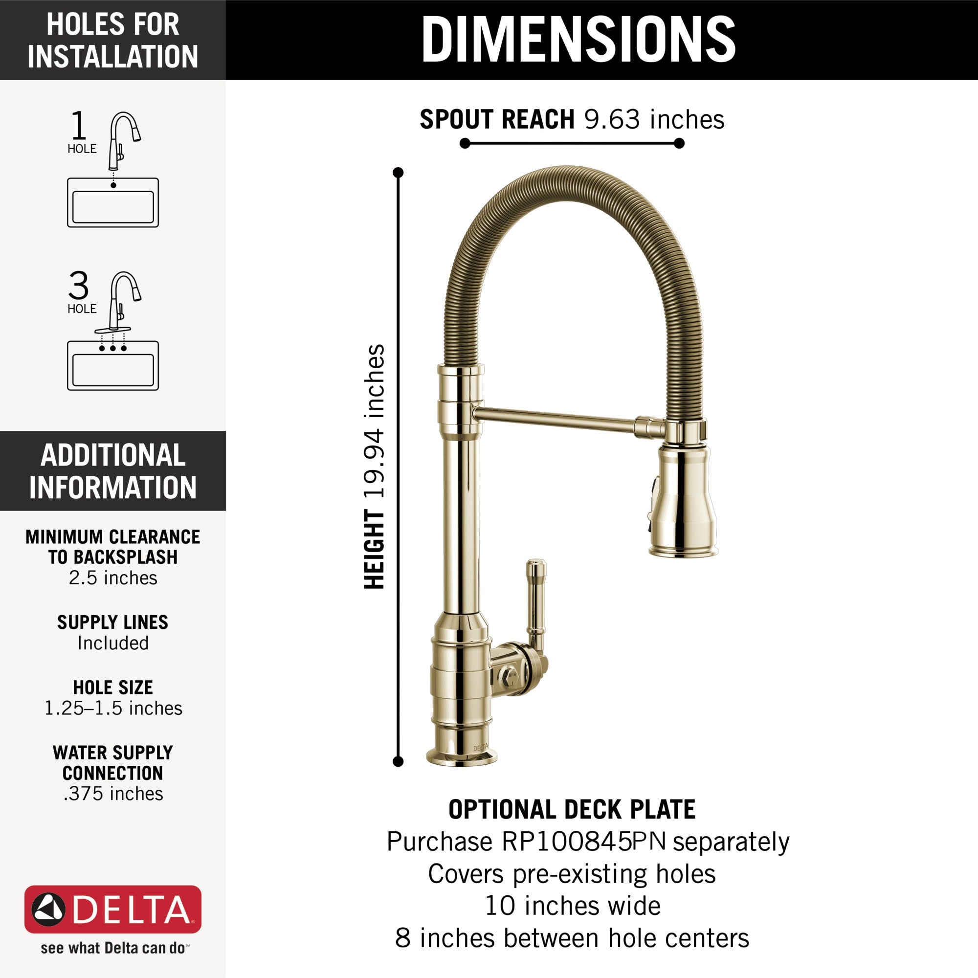 Delta Broderick® Single Handle Pull-Down Kitchen Faucet With Spring Spout