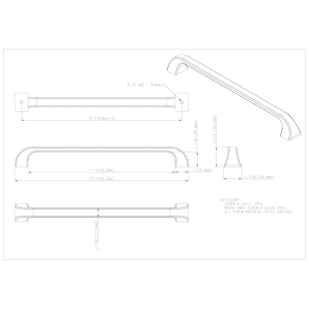 Hardware Resources 96 mm Center-to-Center Satin Nickel Square Marlo Cabinet Pull