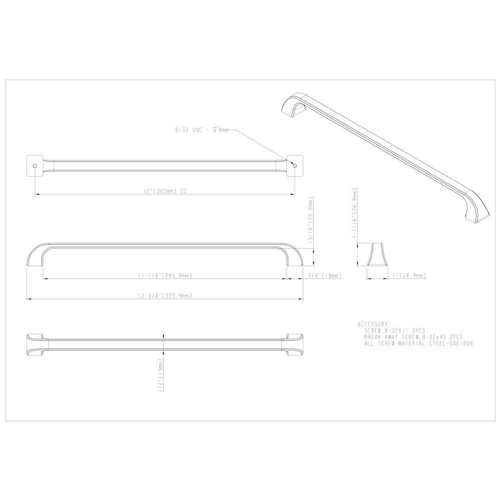 Hardware Resources 96 mm Center-to-Center Satin Nickel Square Marlo Cabinet Pull