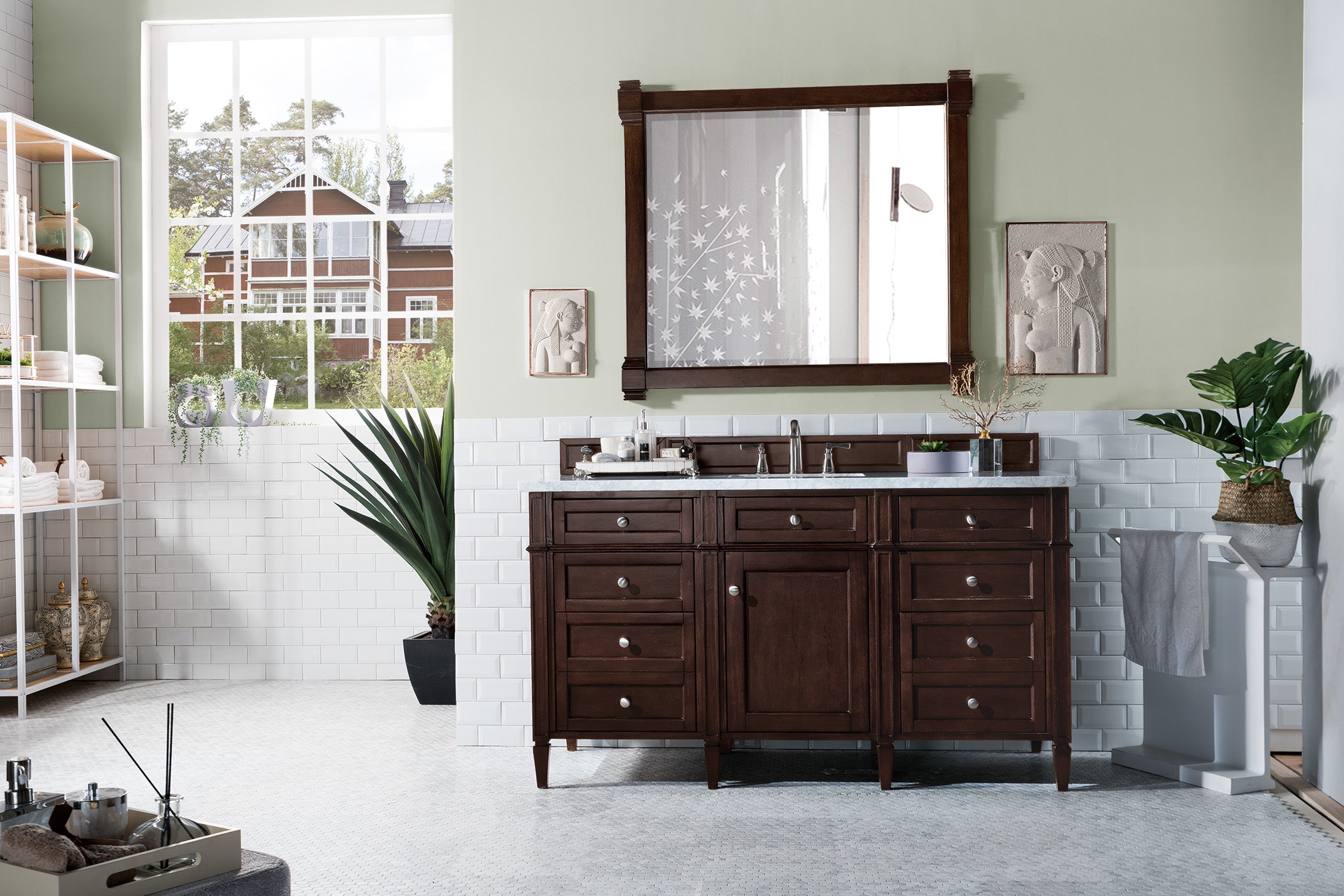 James Martin Brittany 60" Single Vanity in Burnished Mahogany with 3cm Countertop