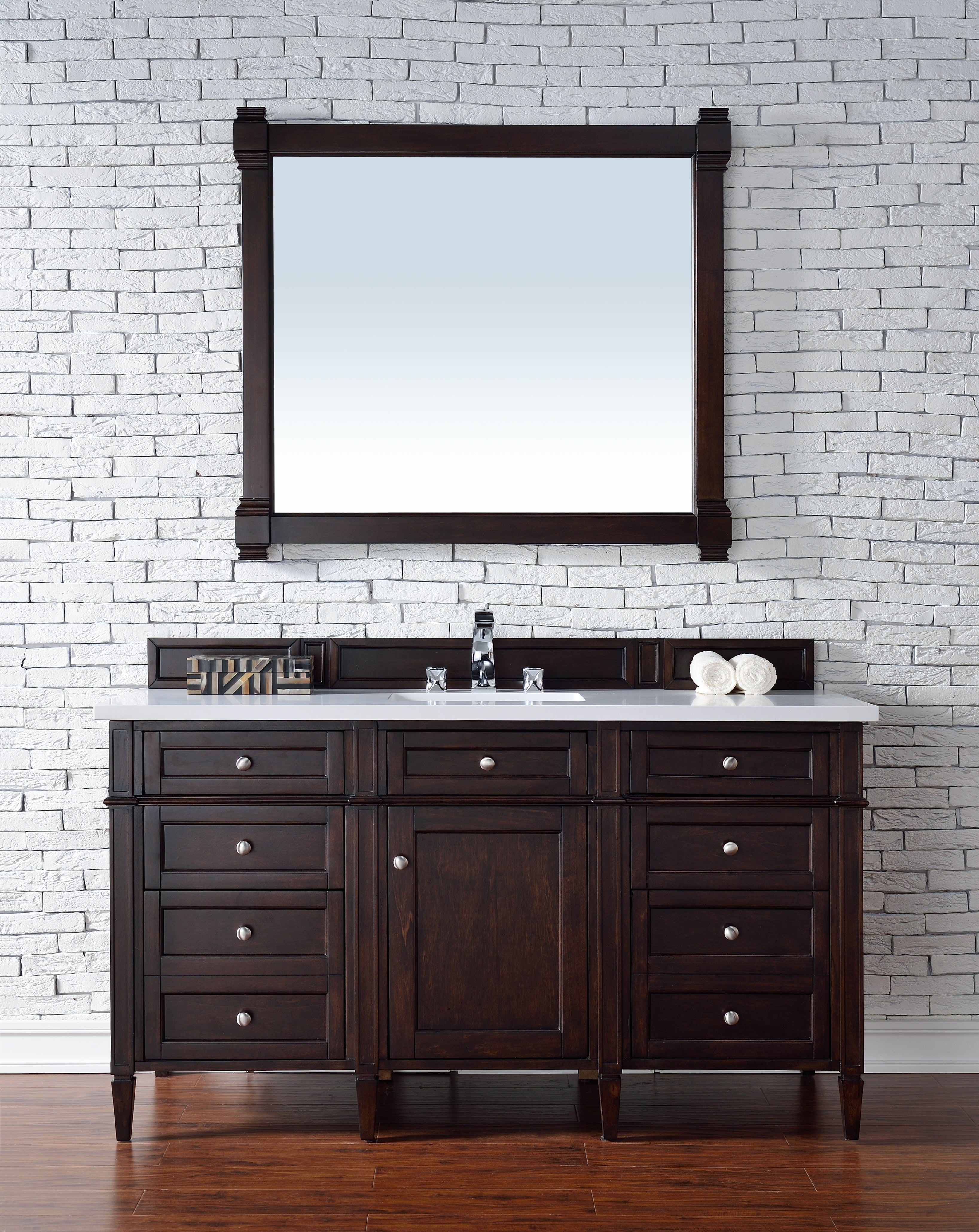 James Martin Brittany 60" Single Vanity in Burnished Mahogany with 3cm Countertop